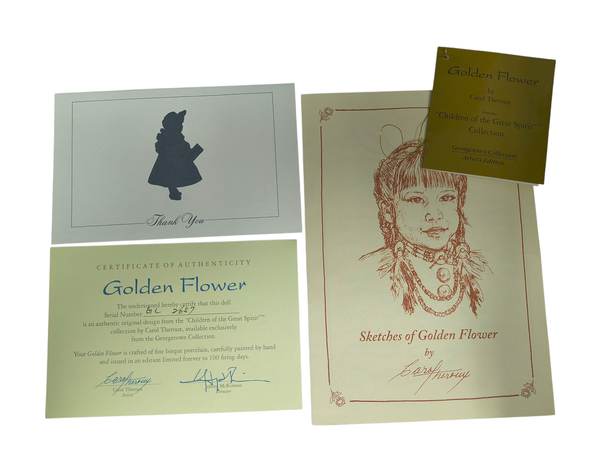 1994 Georgetown Collection Carol Theroux Native American Golden Flower 14" Doll image 4