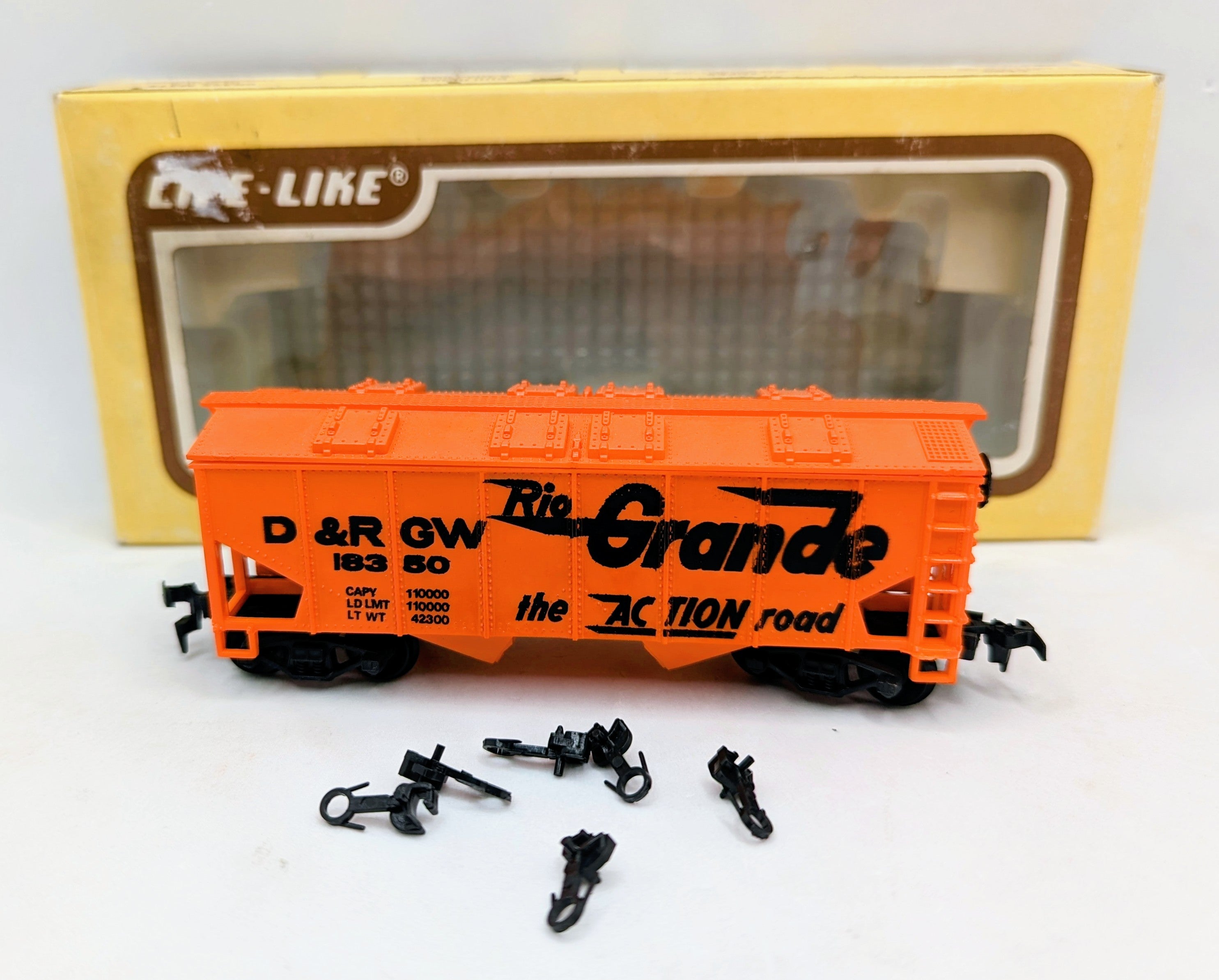 Life Like HO Rio Grande 2-Bay Covered Hopper Car D&RGW # 18350 image 2