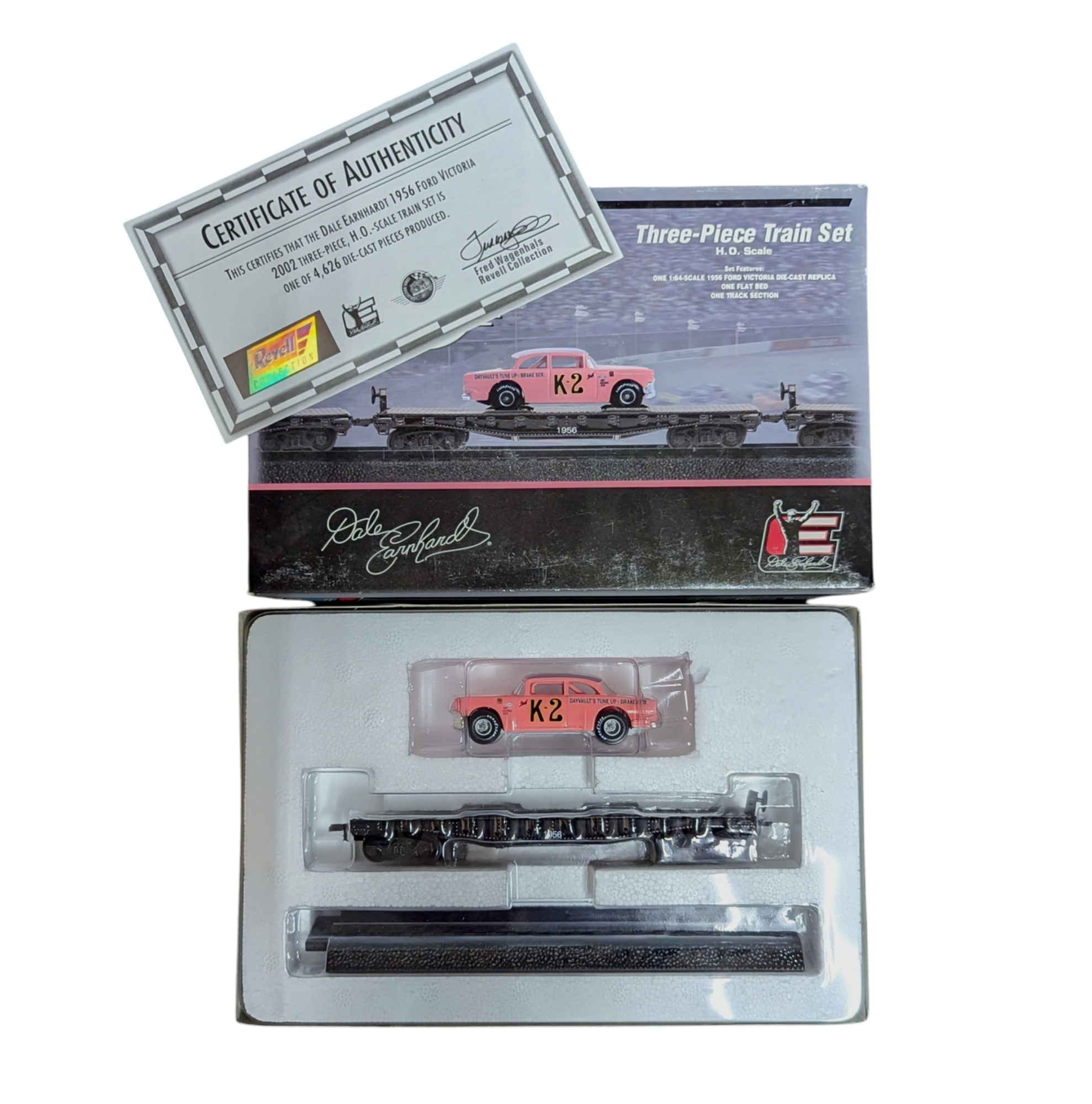 2002 Revell Dale Earnhardt 1956 Ford Victoria 3 Piece Train Set H.O. Scale image 2