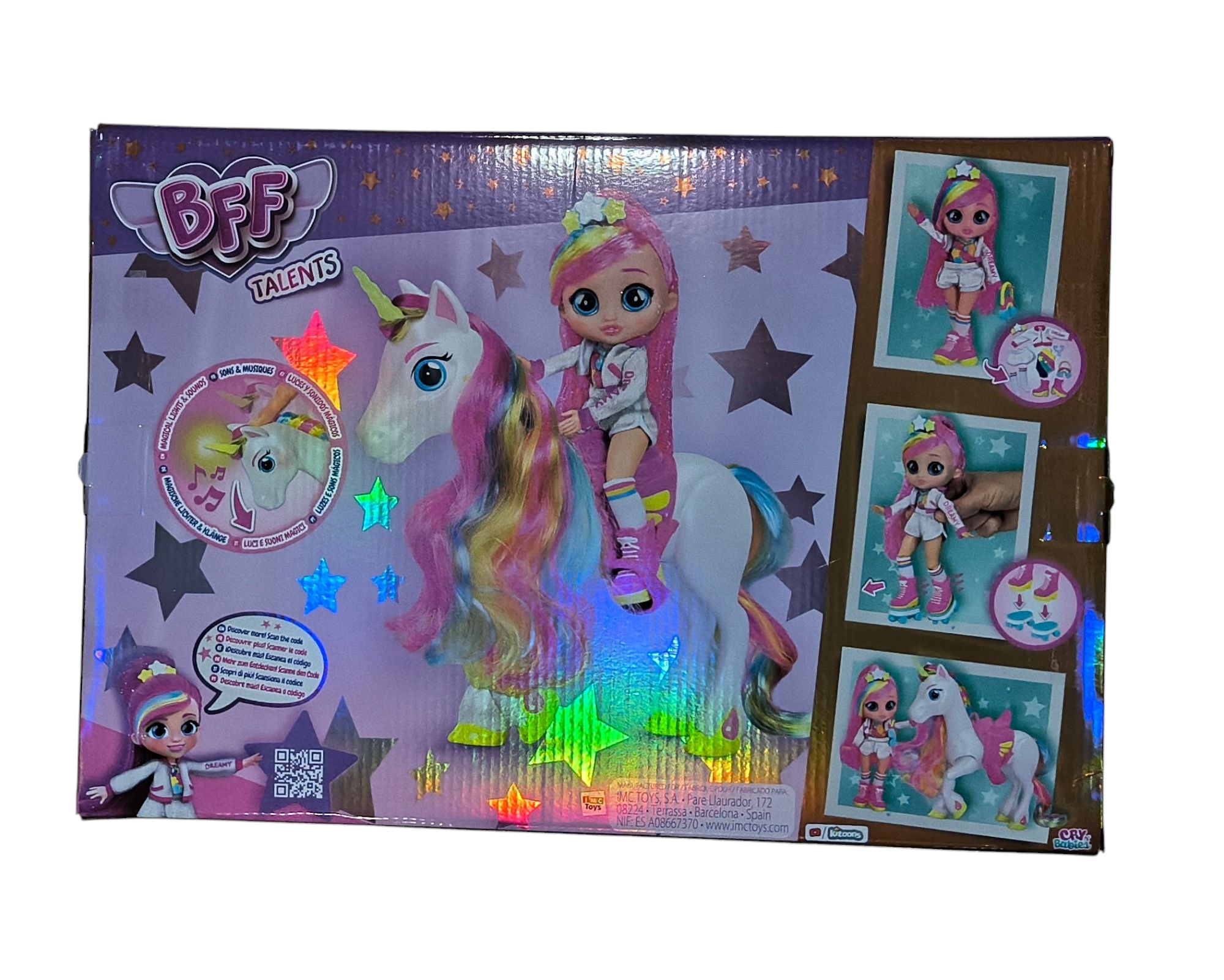 Cry Babies BFF Dreamy & Rym Fashion Doll w/ 9+ Surprises Lights & Sounds Unicorn image 2