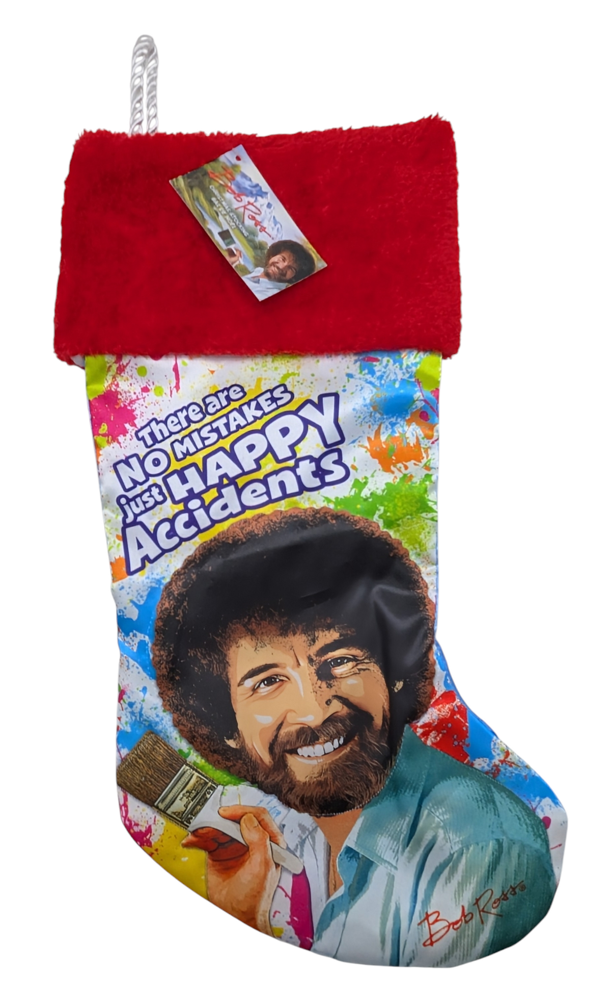 2022 Kurt S. Adler Bob Ross Christmas Stocking 18"