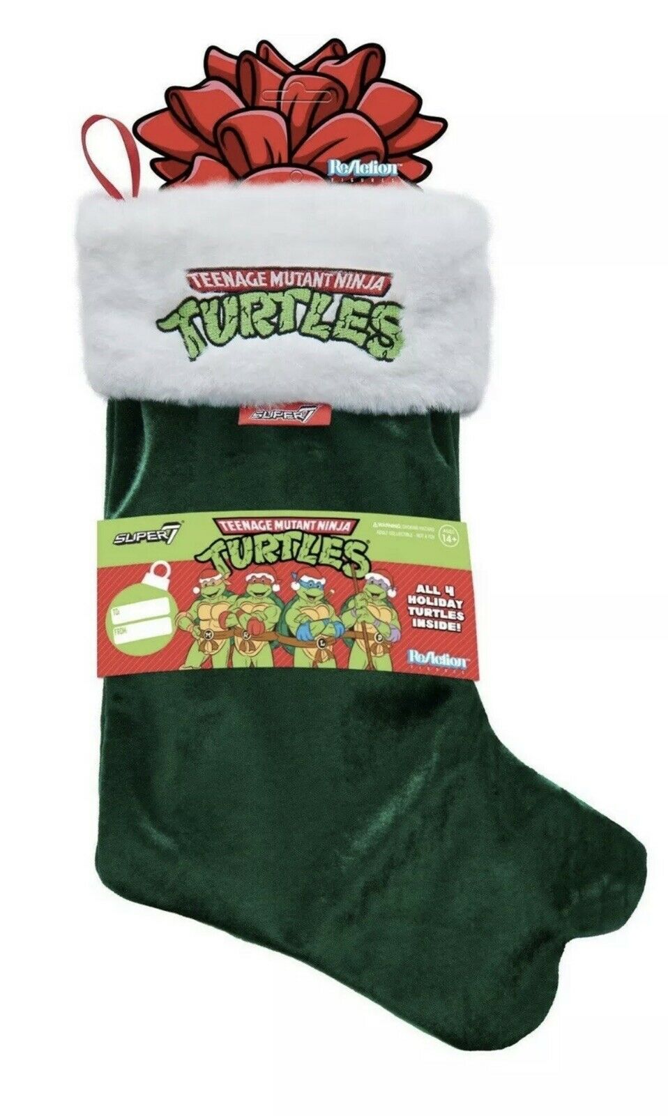 Super7 ReAction Teenage Mutant Ninja Turtles Figures Holiday Bundle Stocking image 2