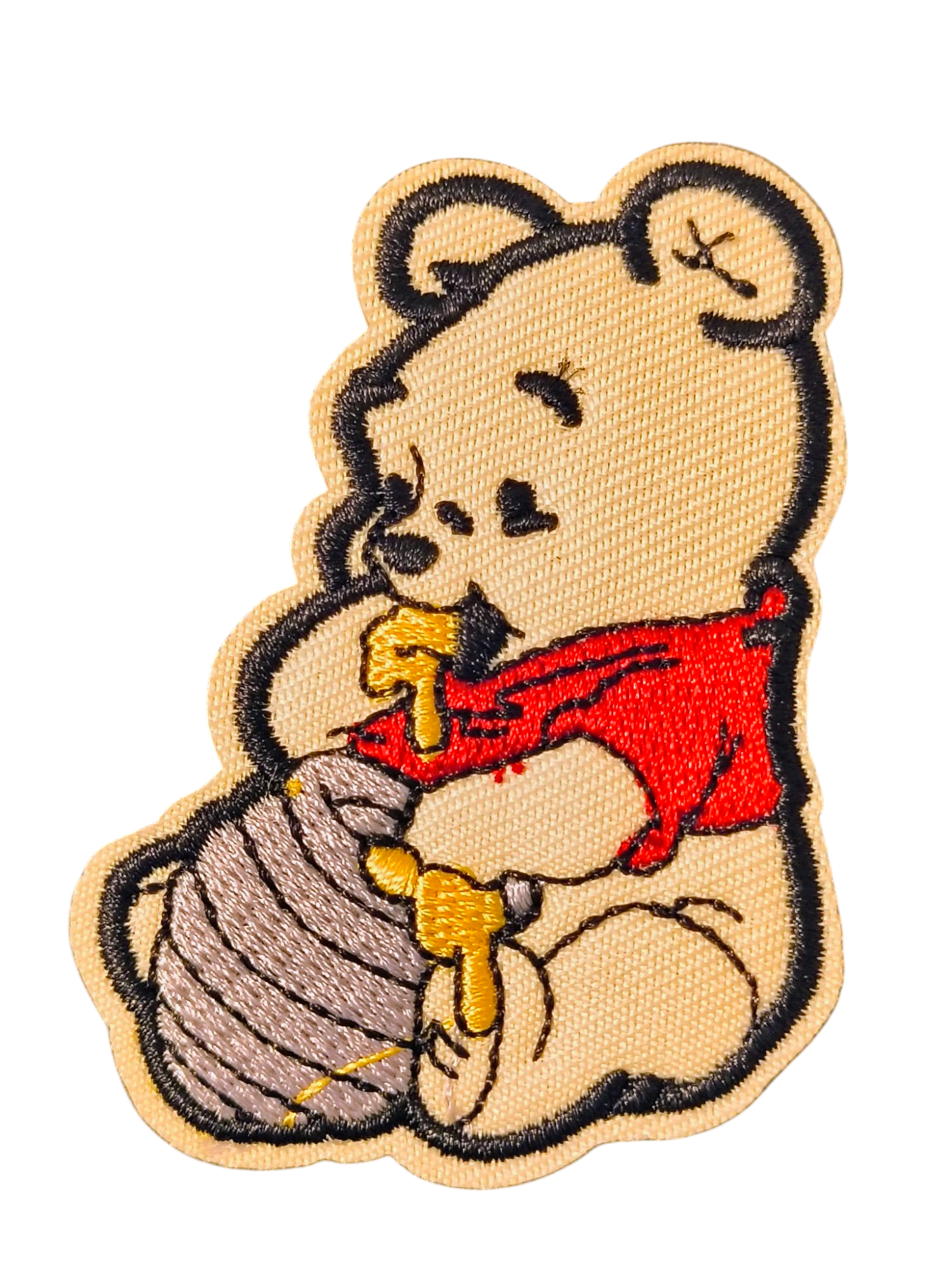 Disney Chibi Winnie The Pooh Eating Honey Embroidered Iron On 3" Patch