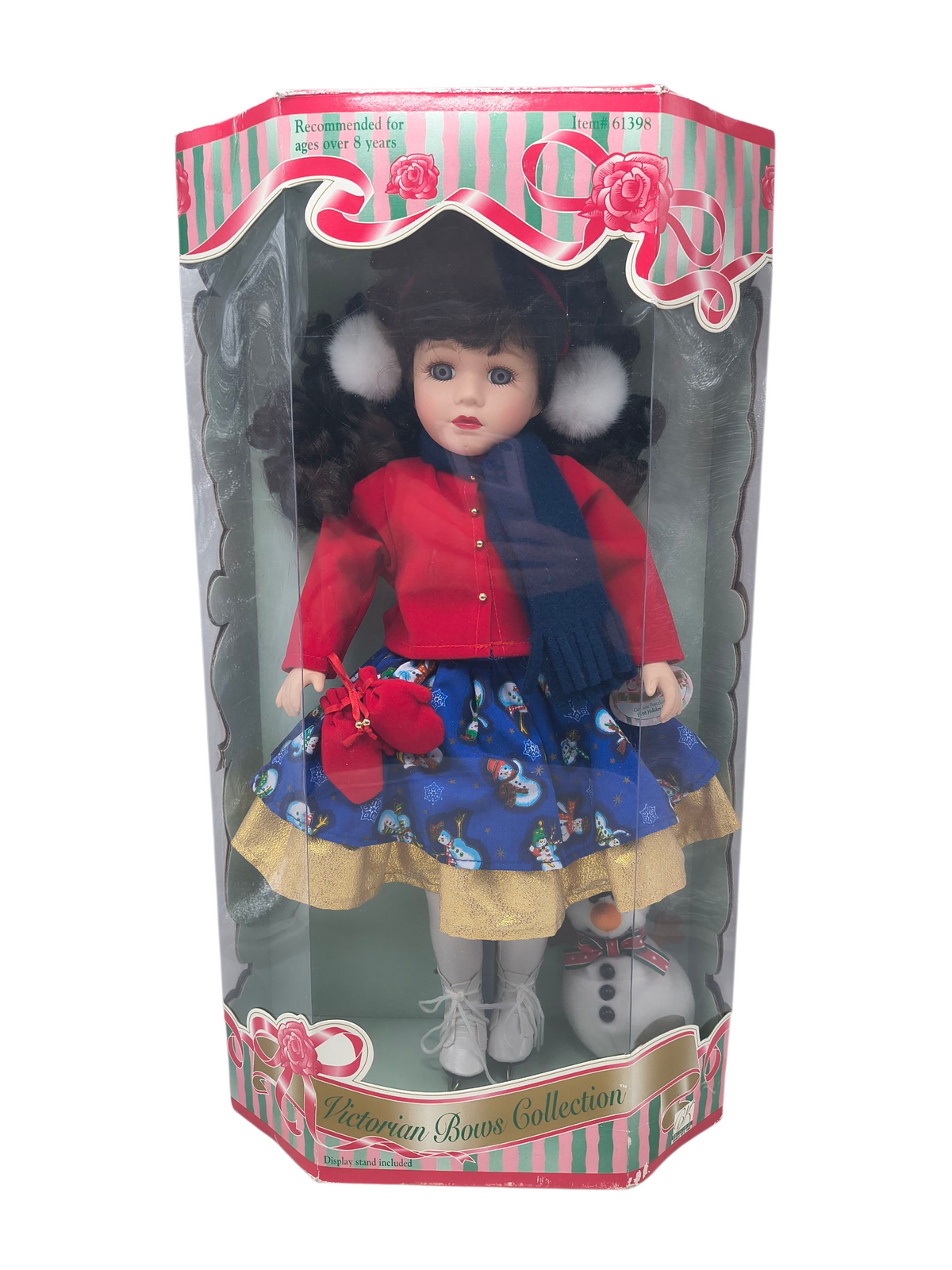 1997 Brass Key Victorian Bows Melissa Jane 16” Porcelain Doll w/ Ice Skates