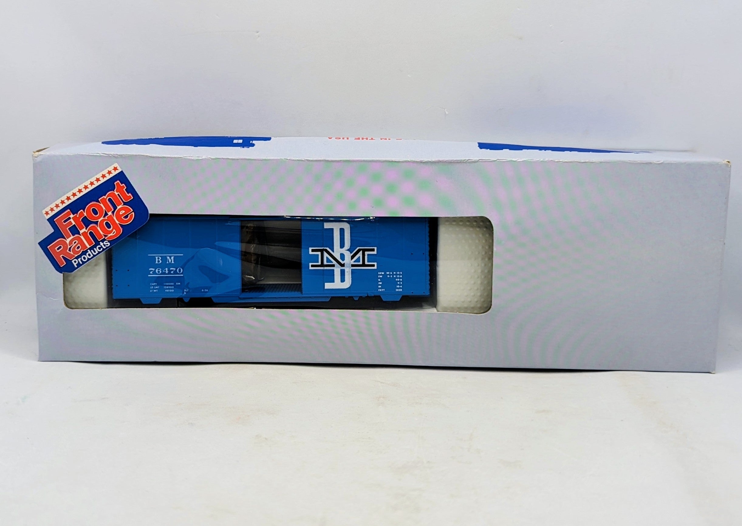 Front Range Products HO #4075 ACF 40’ Riveted Box Car Boston & Maine 76470