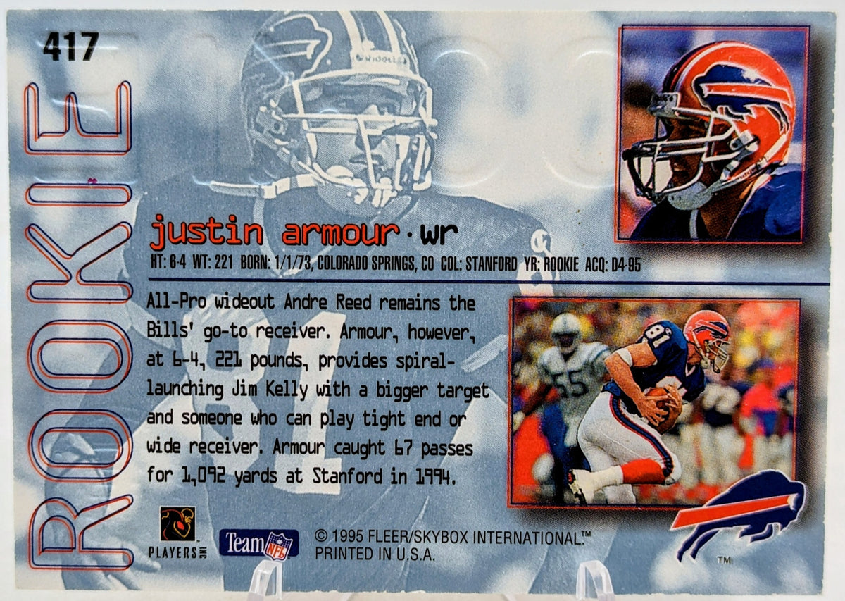 1995 Fleer Ultra Gold Medallion Buffalo Bills Football Card #417 Justin Armour image 2