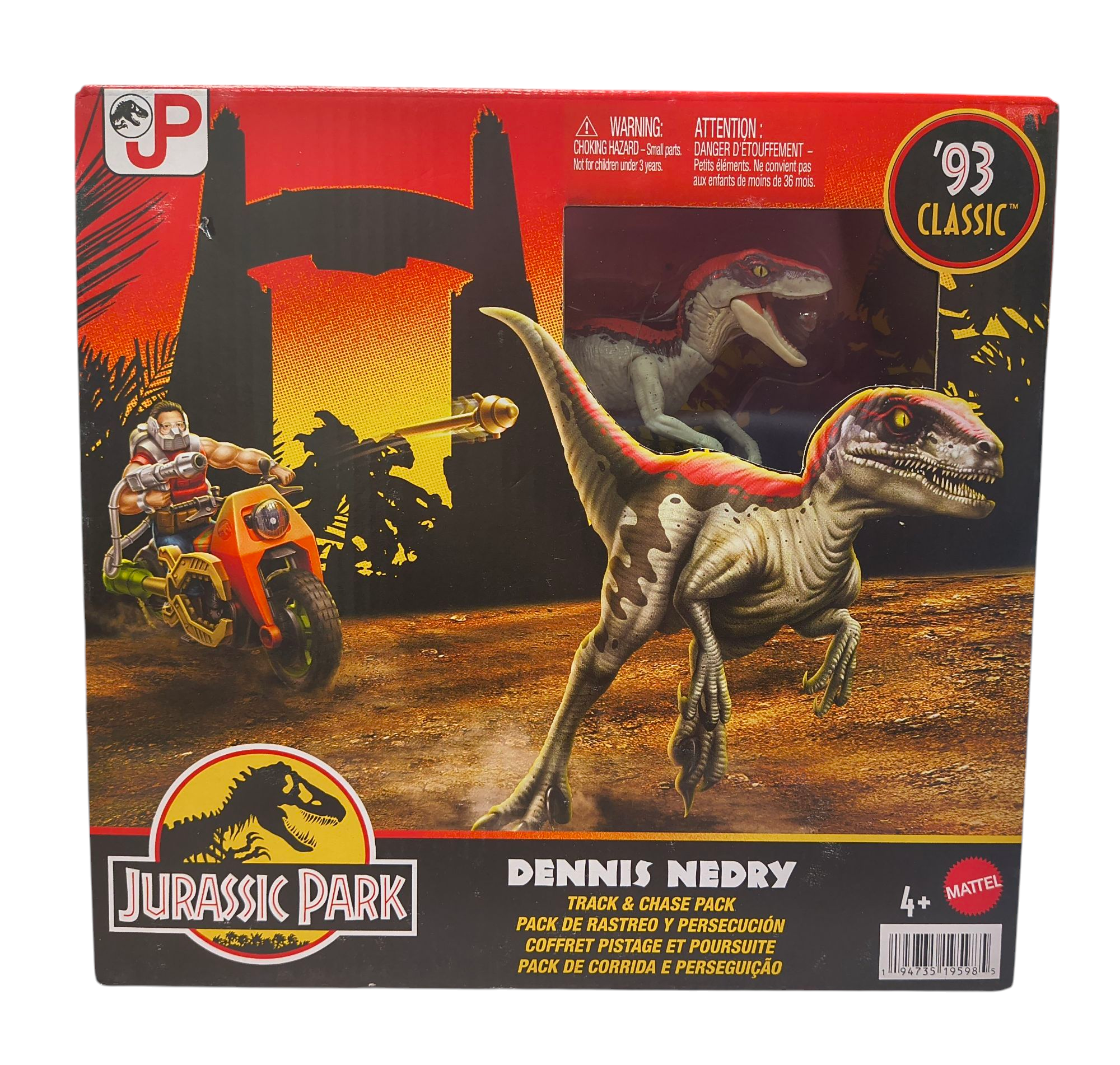 Jurassic Park Velociraptor w/ Dennis Nedry Figure