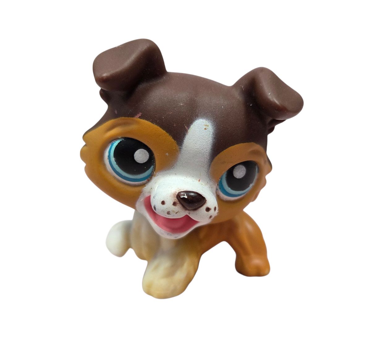 2007 Littlest Pet Shop LPS #237 Brown Collie Dog Blue Eyes Magnet Mouth