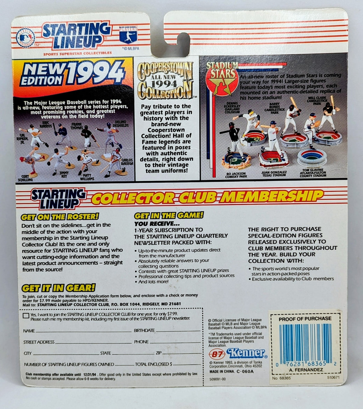 1994 Starting Lineup Alex Fernandez Chicago White Sox Figure image 2