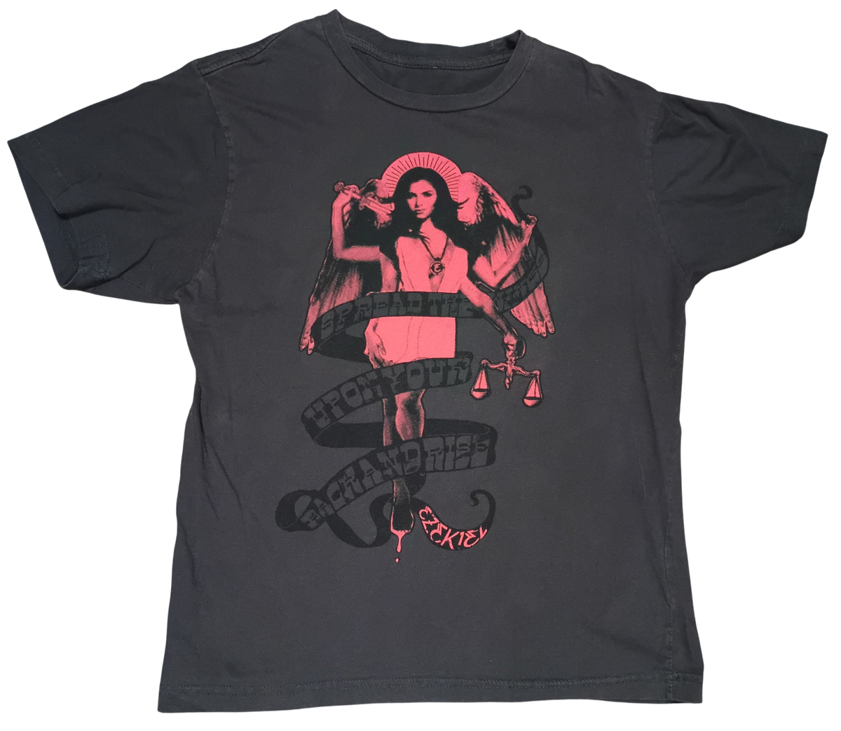 Y2K Skateboard Ezekiel Spread The Wings Upon Your Back And Rise Medium T-Shirt