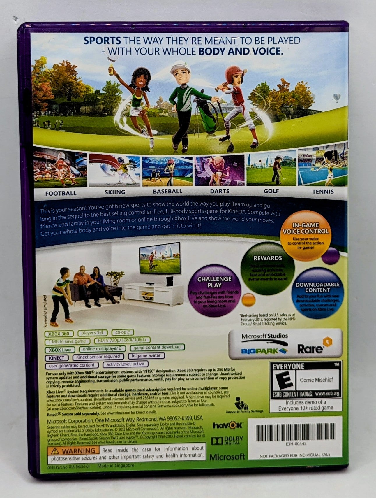 2011 Kinect Sports Season Two 2 Xbox 360 Kinect - Pre-Owned image 3