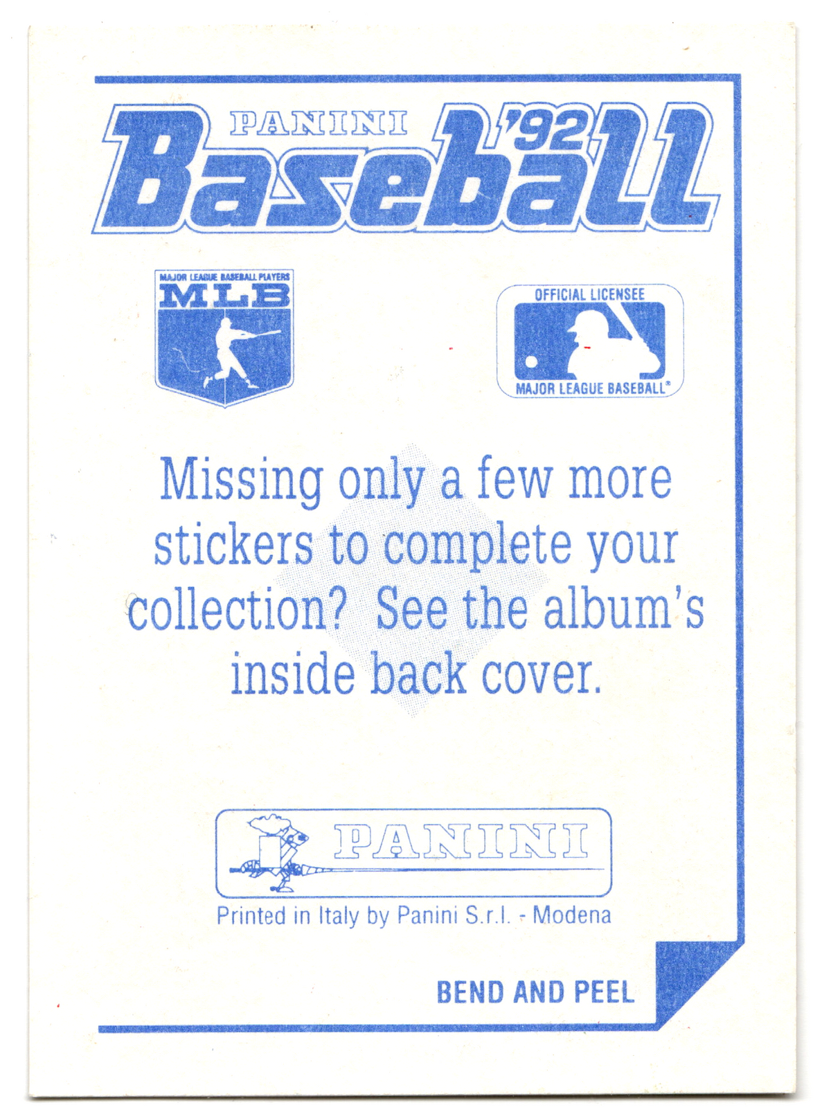 1992 Panini Album Stickers Ryne Sandberg #282 HOF image 2