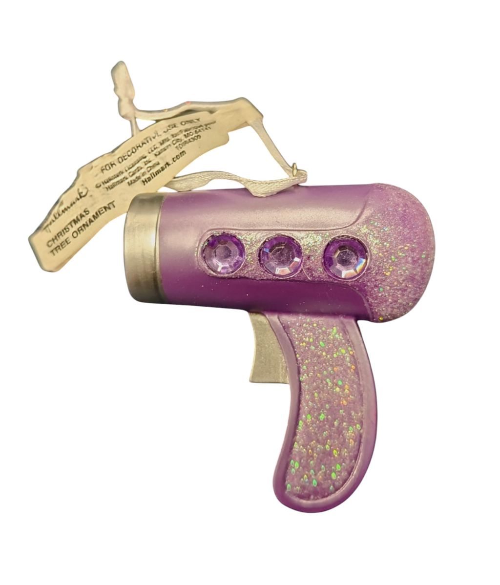 Hallmark Ornament Purple Hairdryer Glitter Gemstones