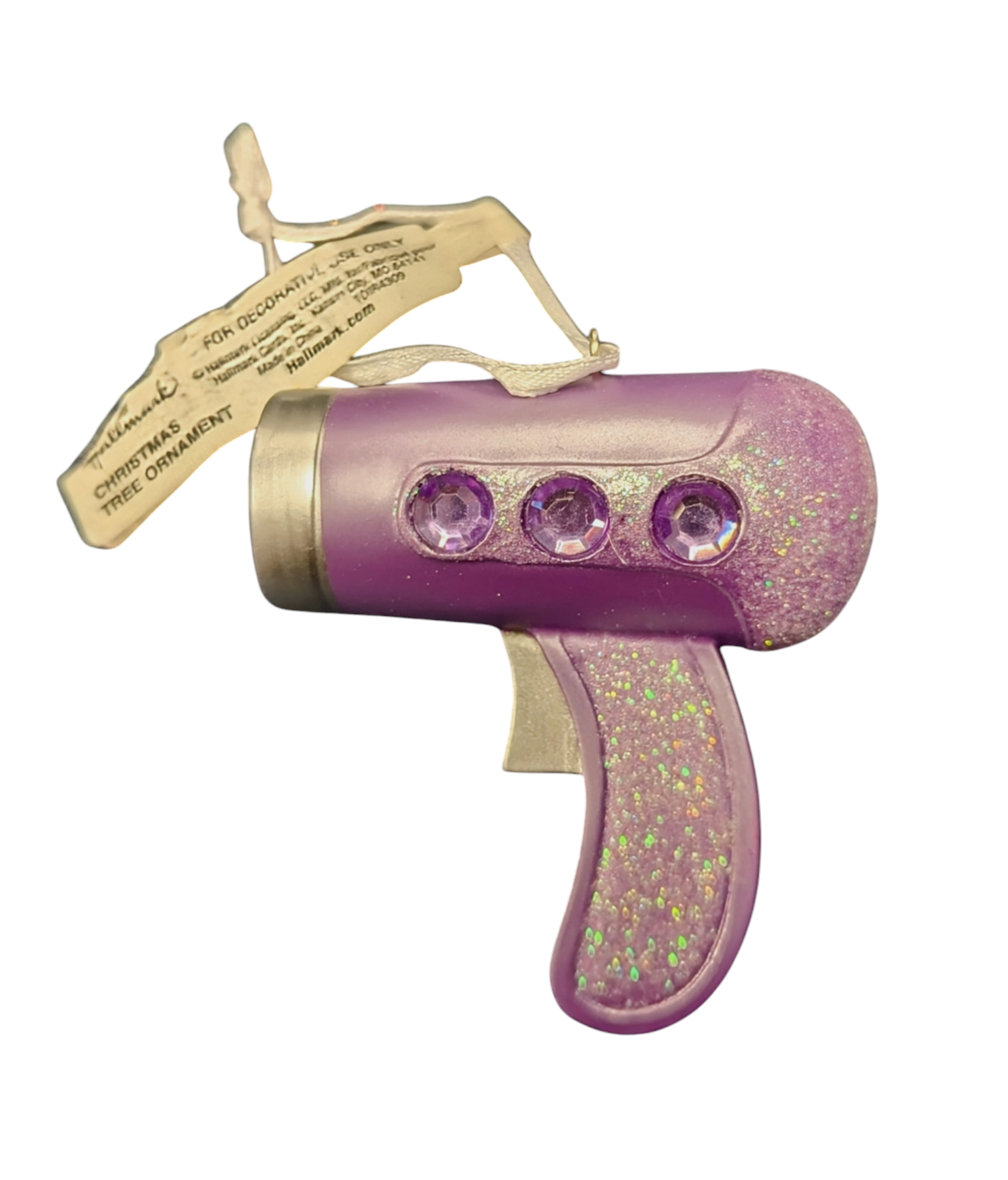 Hallmark Ornament Purple Hairdryer Glitter Gemstones