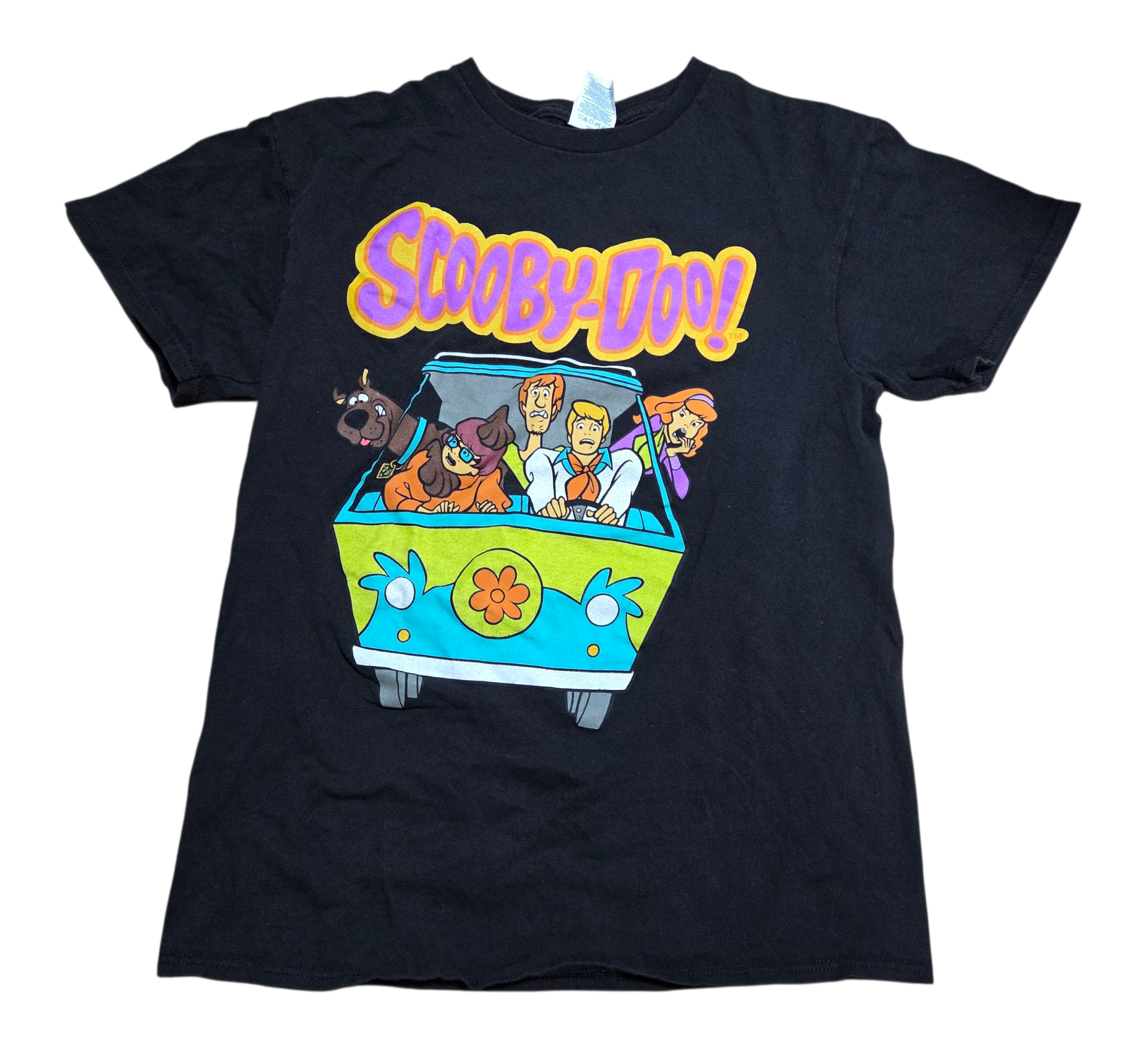 Vintage Delta Scooby-Doo Mystery Machine Crew Cartoon Black T-Shirt Size Medium