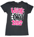 Blink 182 Self Title Album Smiley Pink & Black Large T-Shirt
