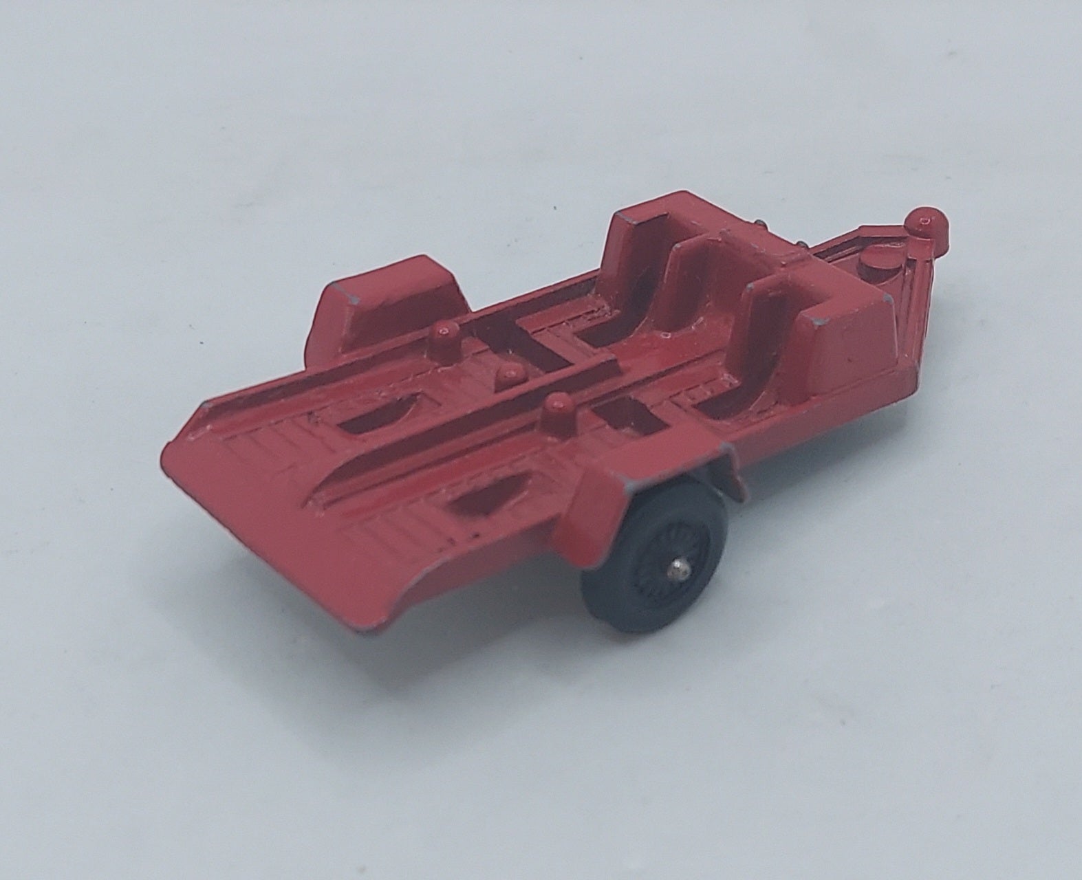 1969 TootsieToy USA Red Metal Motorcycle Trailer image 2
