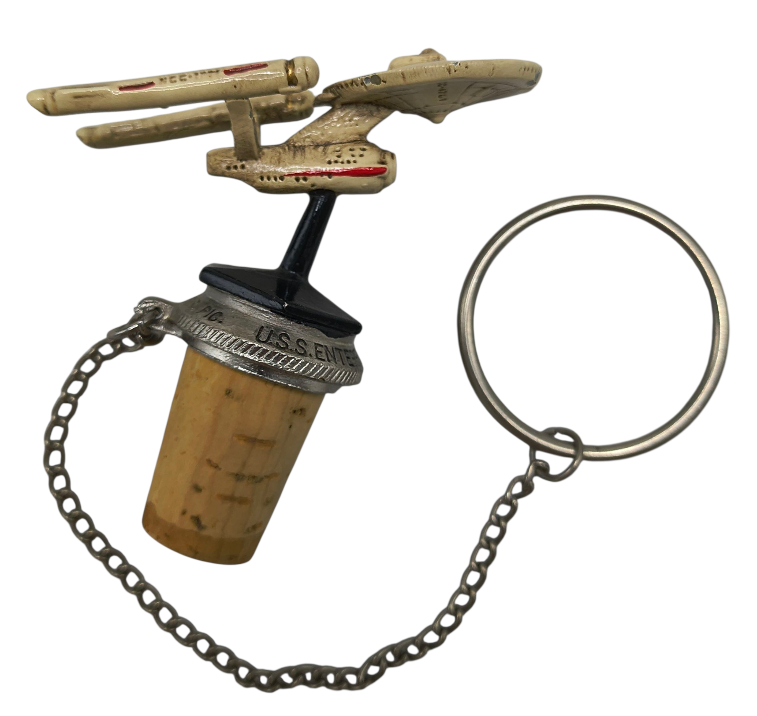 1998 Wine Things Star Trek U.S.S Enterprise NCC-1701 Pewter Wine Bottle Cork image 3