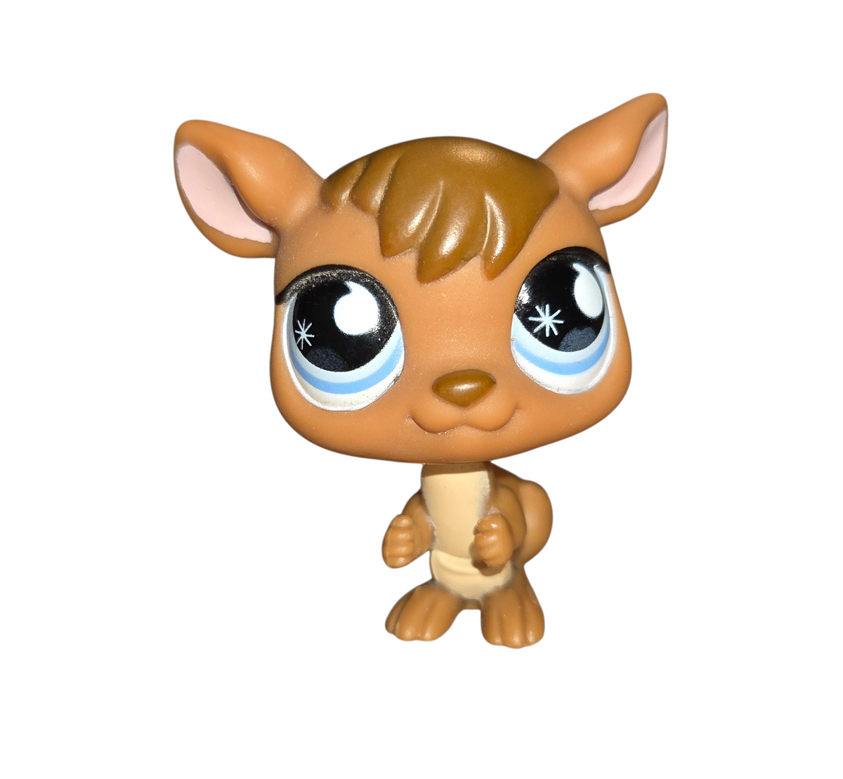 2007 Hasbro Littlest Pet Shop LPS #682 Kangaroo Tan With Blue Eyes