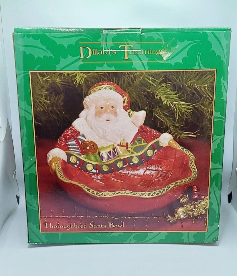 Dillard's Trimmings Thoroughbred Santa Bowl 10"