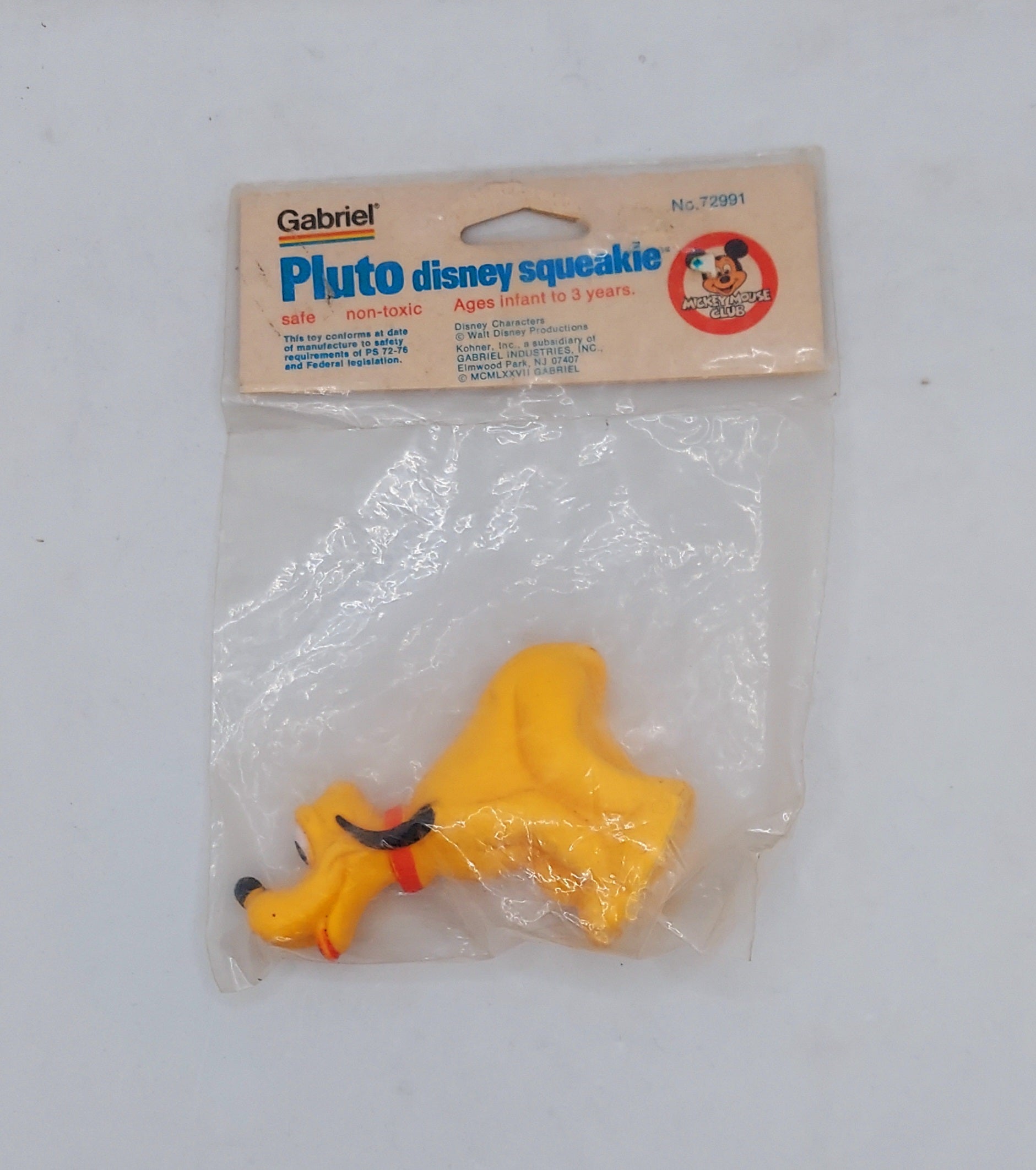 1977 Gabriel Walt Disney Mickey Mouse Club Squeakie Rubber Toy Pluto
