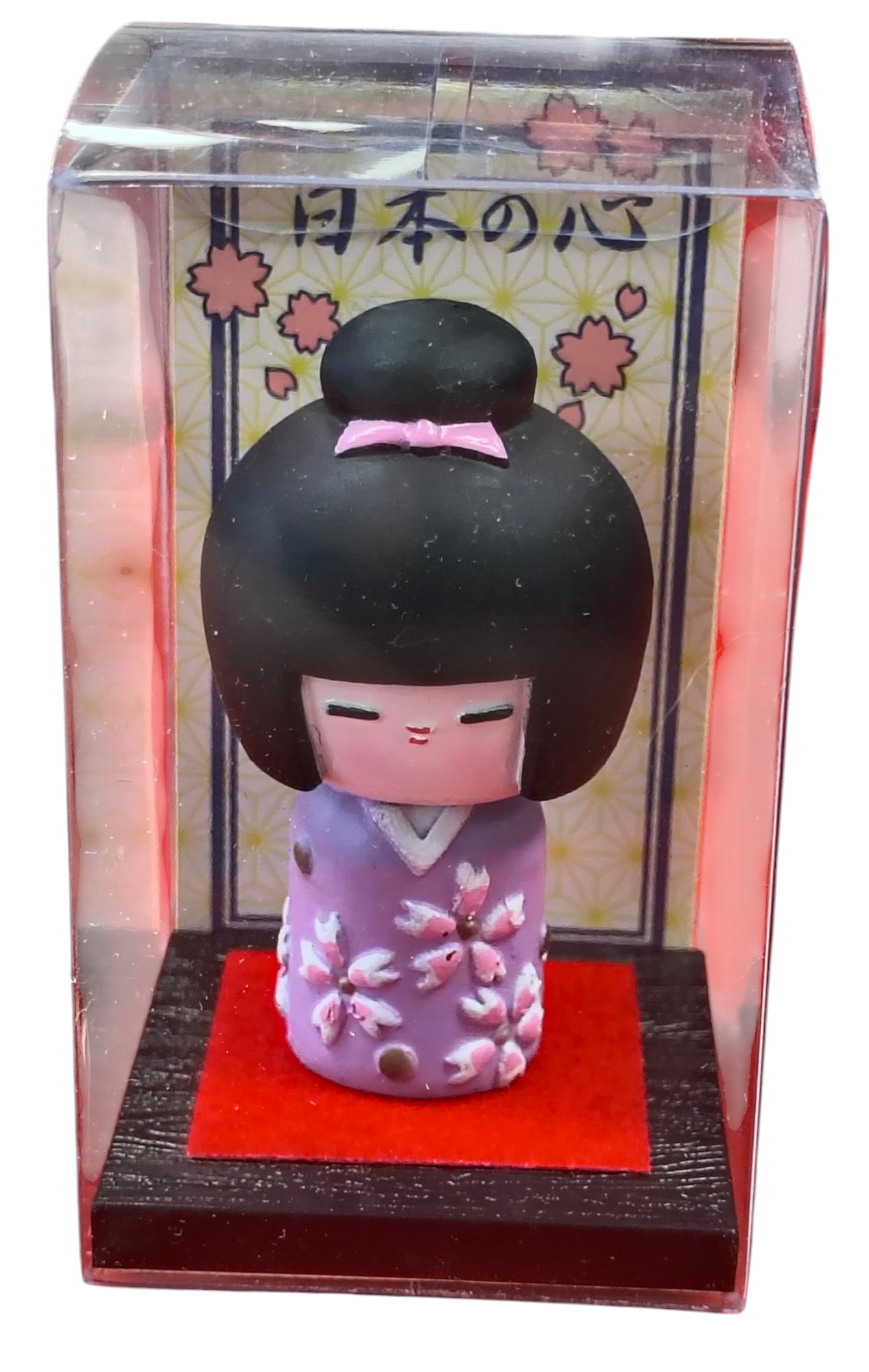 Japanese Kokeshi With Flower Outfit Heart of Japan 2.5" Wooden Figure