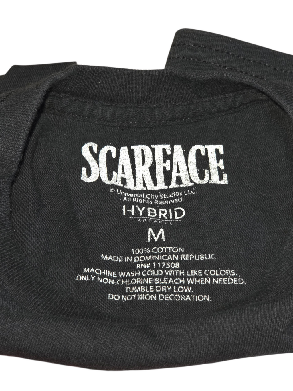 Hybrid Scarface Movie Poster Tony Montana Black Graphic T-Shirt Boys M image 3