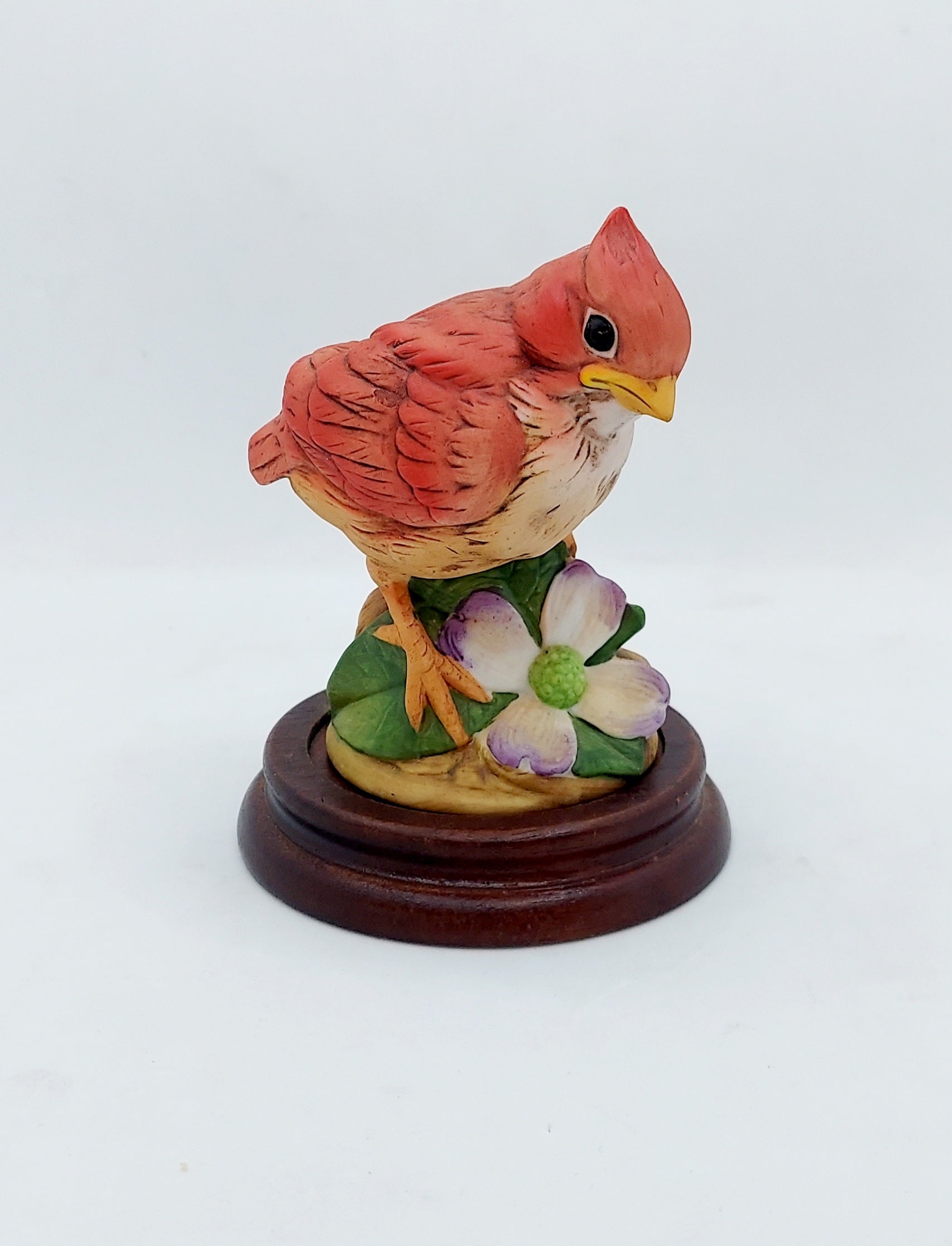 1980s Andrea by Sadek #6350 Cardinal Porcelain Bird 4" Figurine