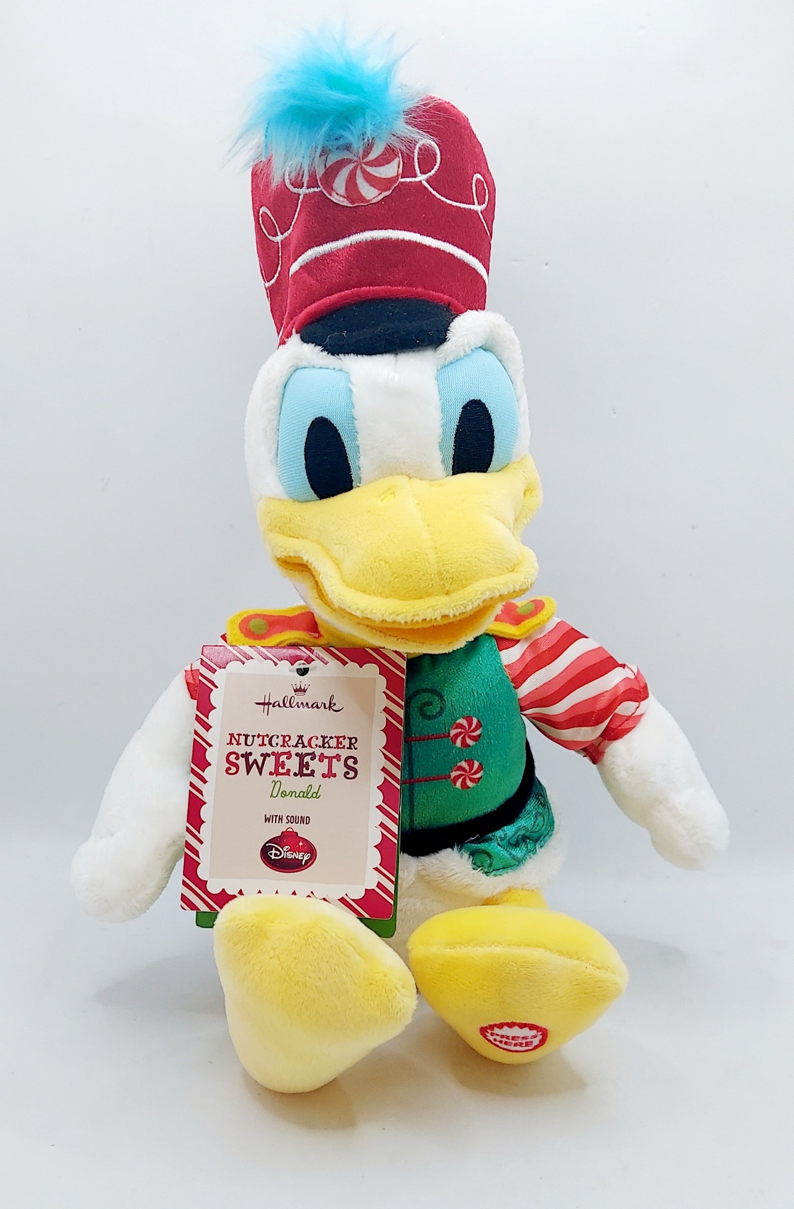 2013 Hallmark Disney Christmas Nutcracker Sweets Donald Duck Sound 12" Plush