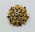 1940s Rhinestone Brooch/Pendant Gold Toned