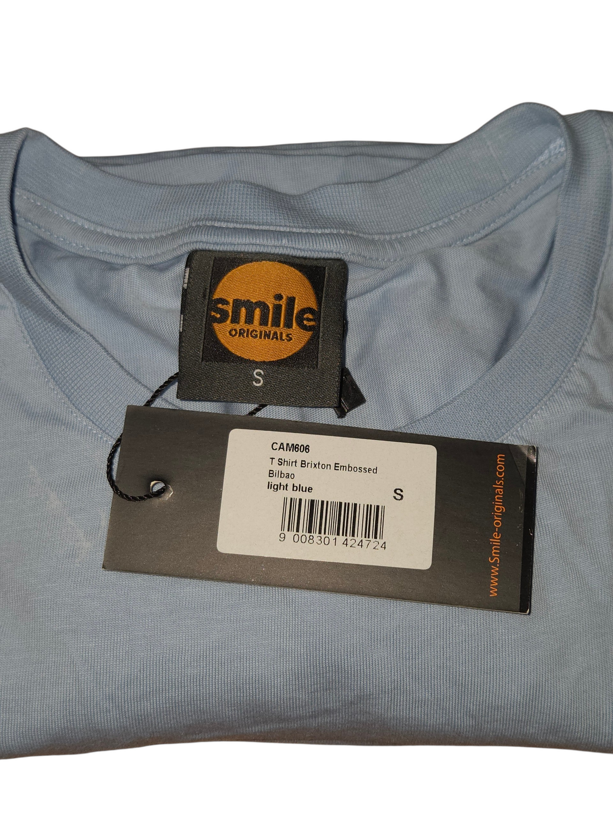 Smile Originals Bilbao Spain Brixton Embossed Logo T-Shirt Size Small image 3
