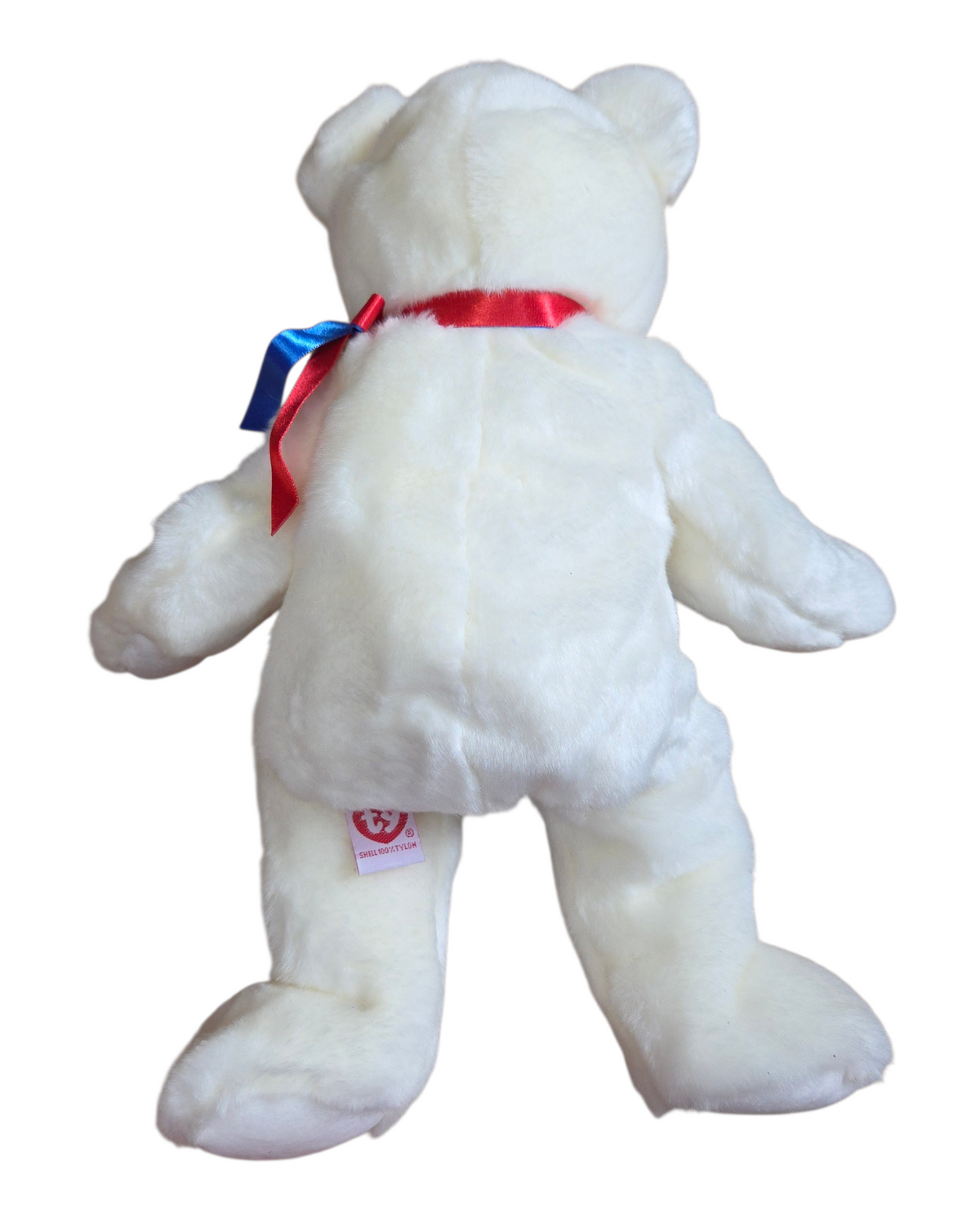 2000 Ty Beanie Buddies Liberty Bear 14" Plush White American Flag Plush image 4