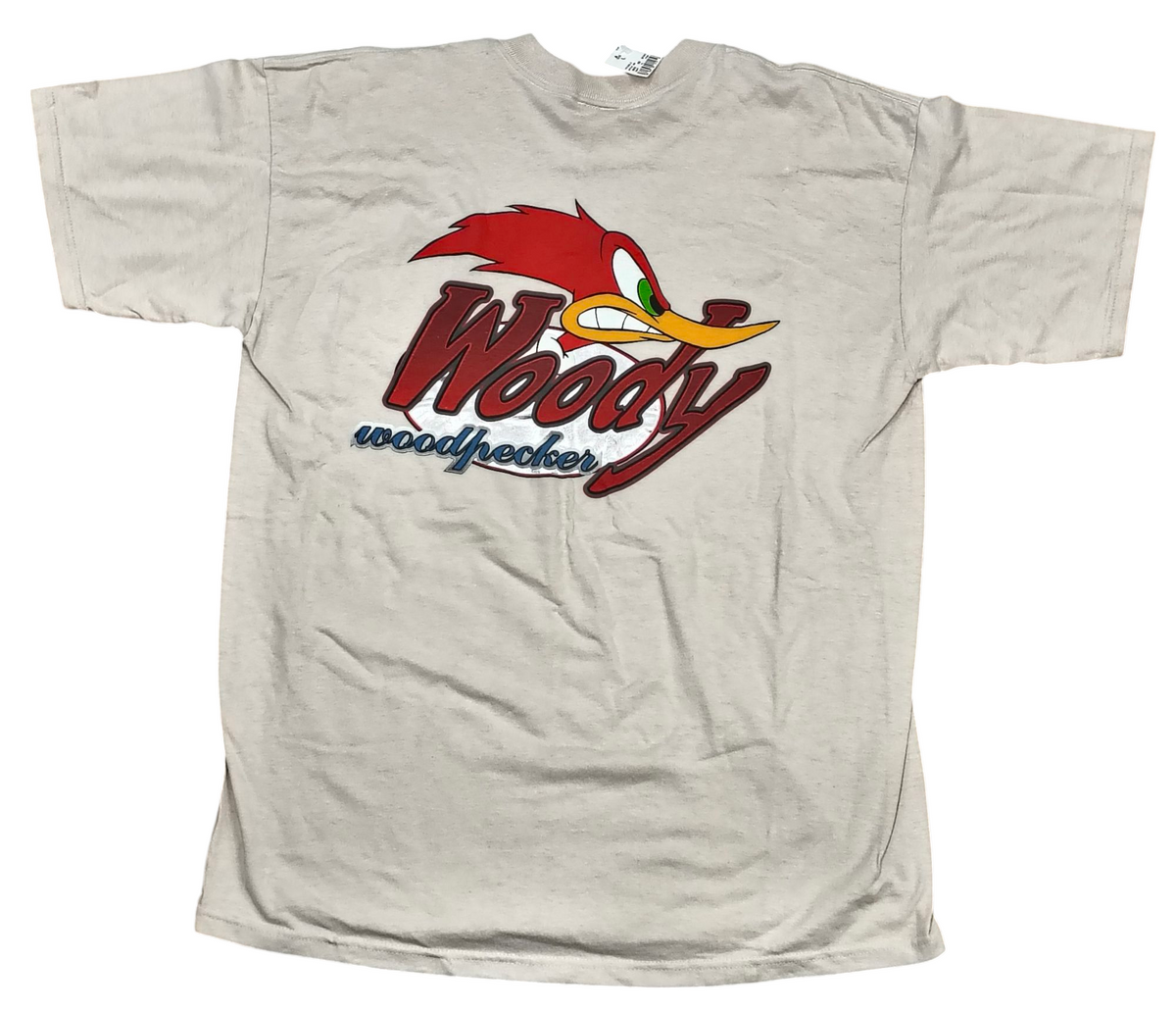 1997 Grafix Walter Lantz Woody Woodpecker Mischievous Tan Large T-Shirt image 2