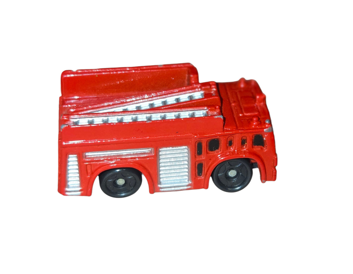 Vintage China Mini Micro Red Ladder Fire Truck Vehicle image 2