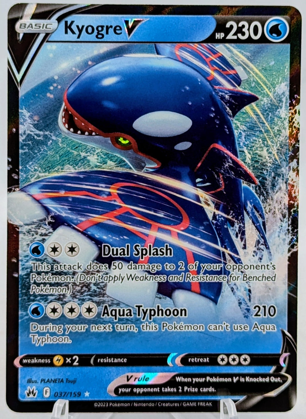 2023 Pokémon TCG Kyogre V Sword & Shield-Crown Zenith 037/159 Regular Ultra Rare