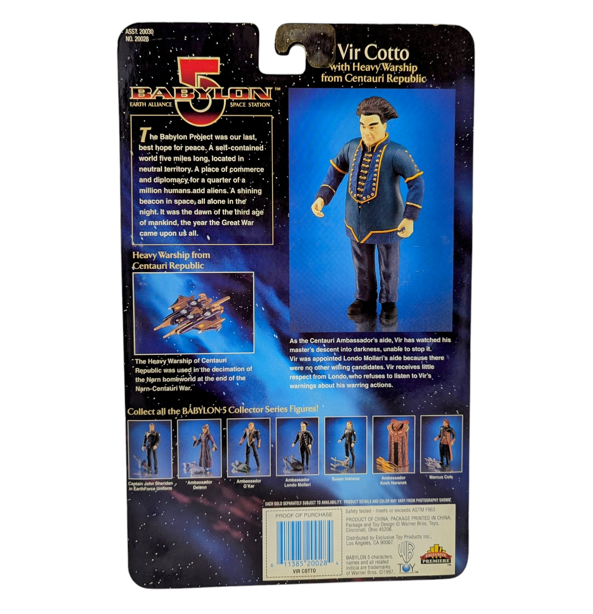 1997 Premiere Babylon 5 Vir Cotto w/ Heavy Warship Action Figure image 2