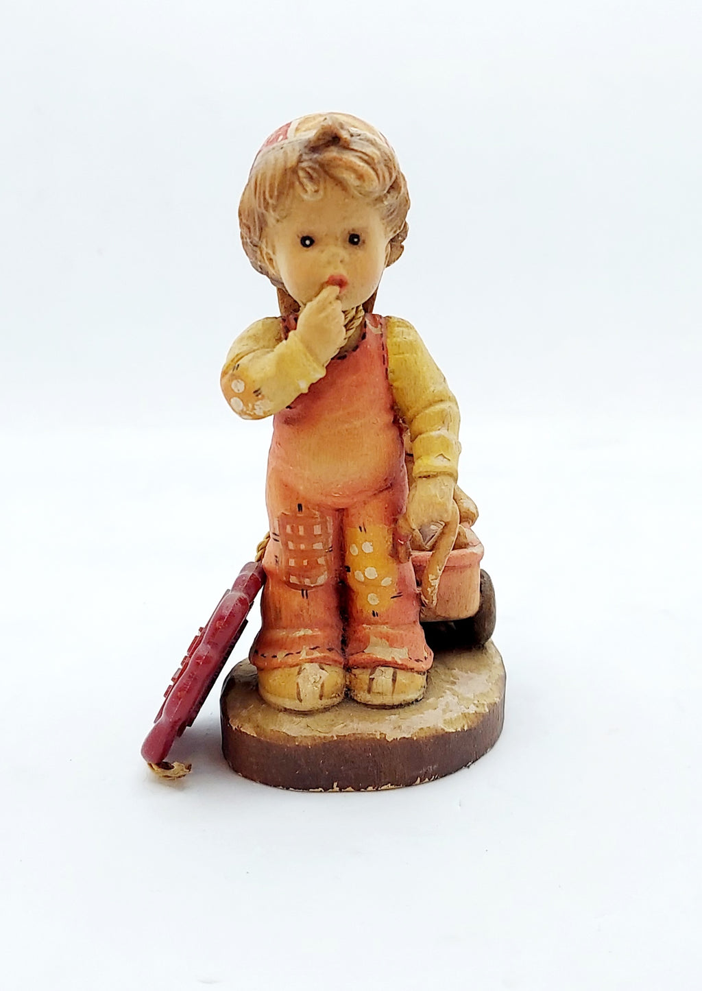 Anri Sarah Kay Boy w/ Wagon Finding Our Way Wood Carved Figure