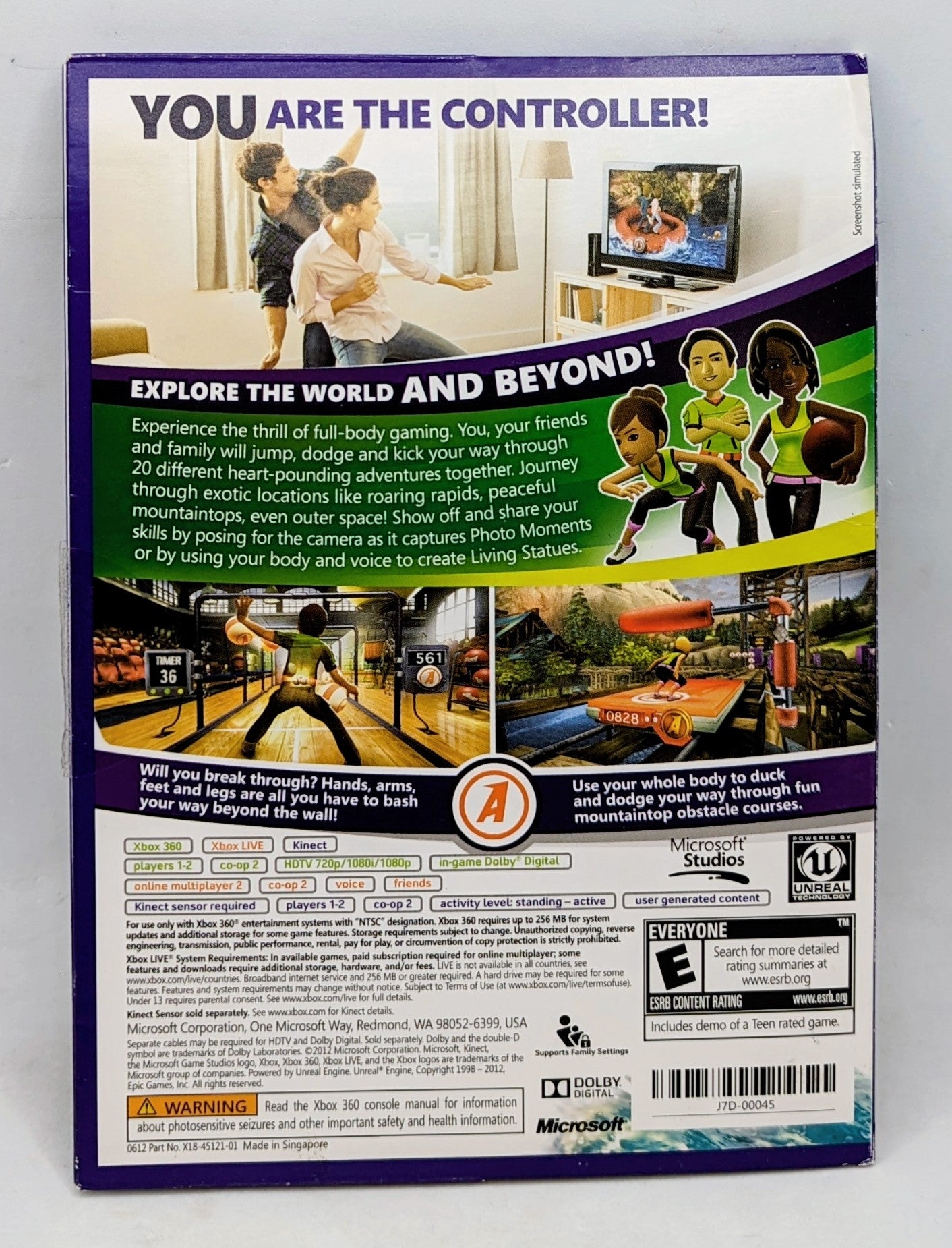 2010 Kinect Adventures w/ Calibration Card Xbox 360 Kinect - Pre-Owned image 3