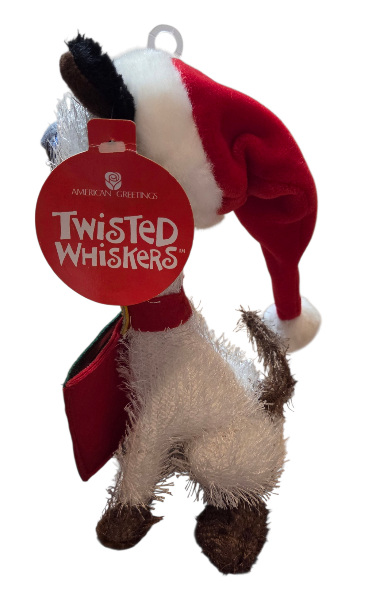 American Greetings Twisted Whiskers Christmas Cat With Gift Card Holder Plush image 2
