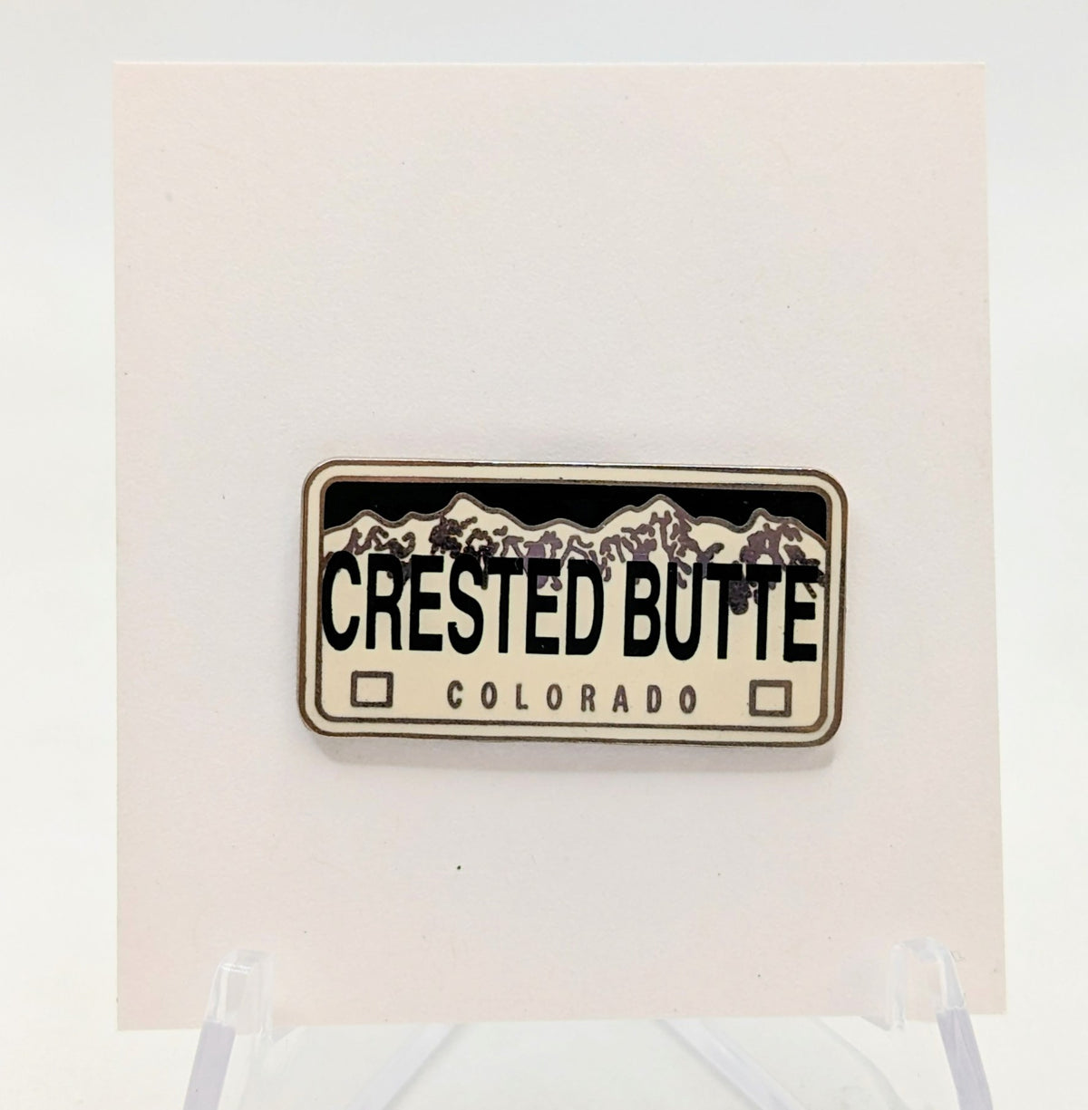 Crested Butte Colorado License Plate Enamel Lapel Pin
