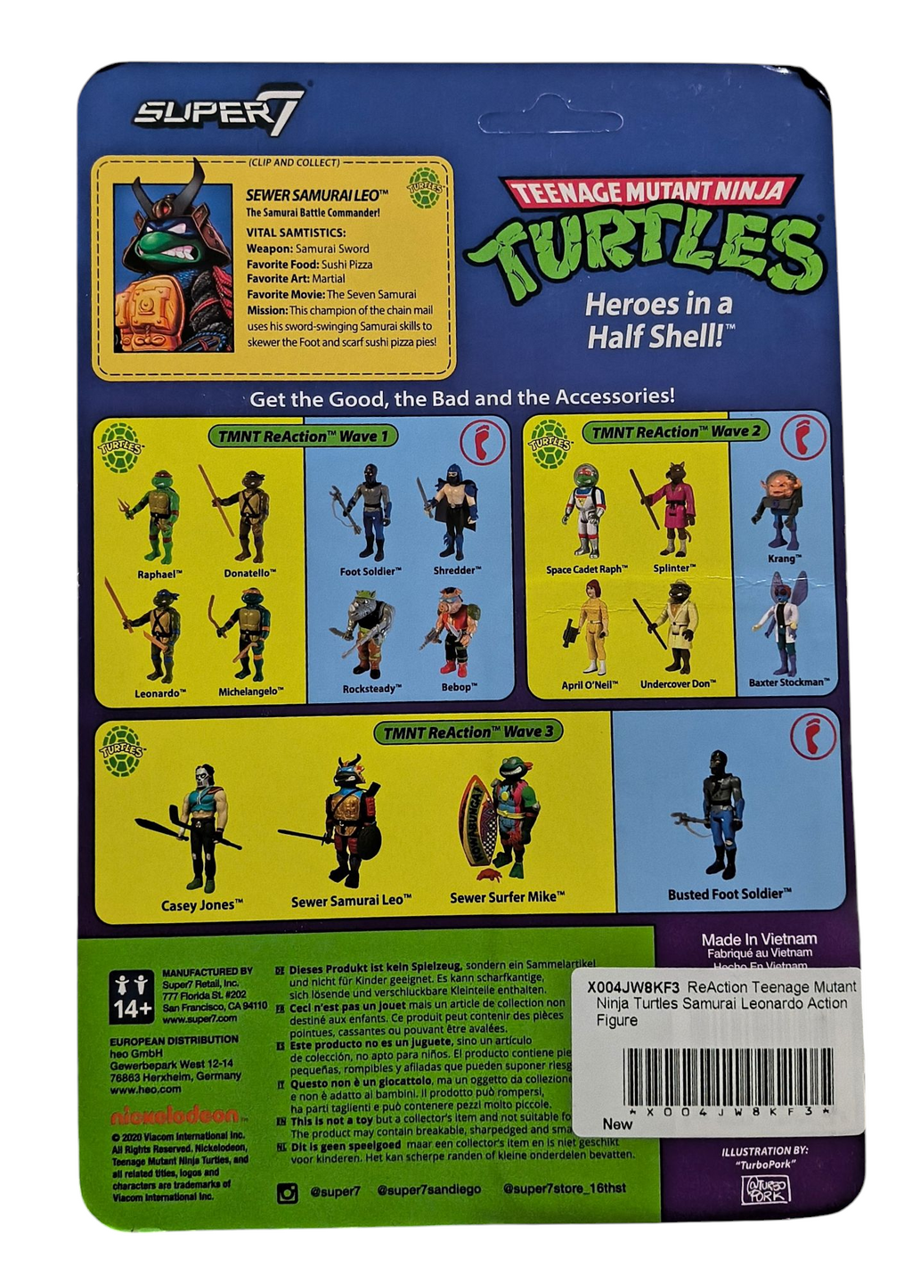 Super7 Reaction Teenage Mutant Ninja Turtles TMNT Sewer Samurai Leo Figure image 2