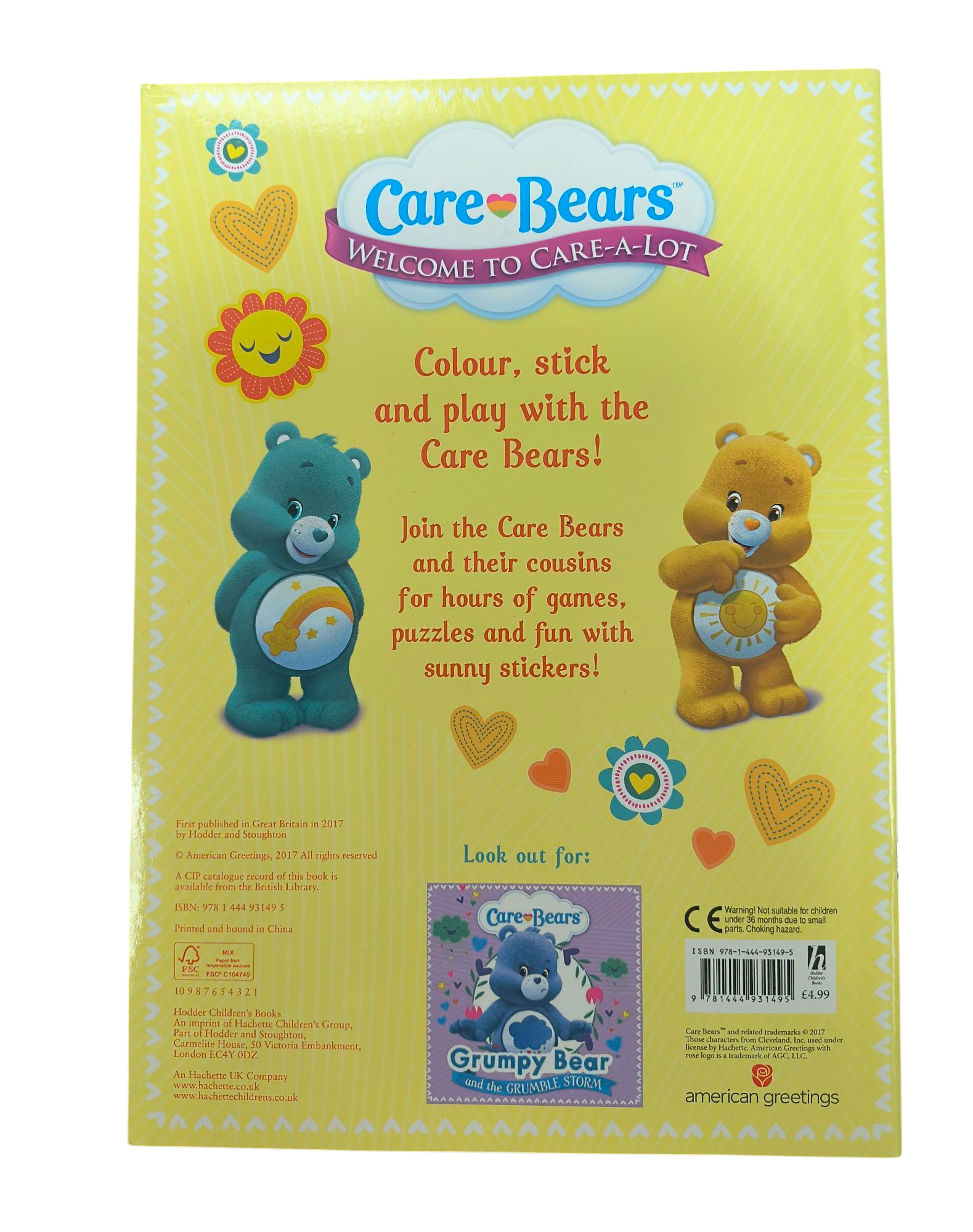 2017 Hodder Care Bears Sunshine 'N' Smiles Sticker Activity Book image 2