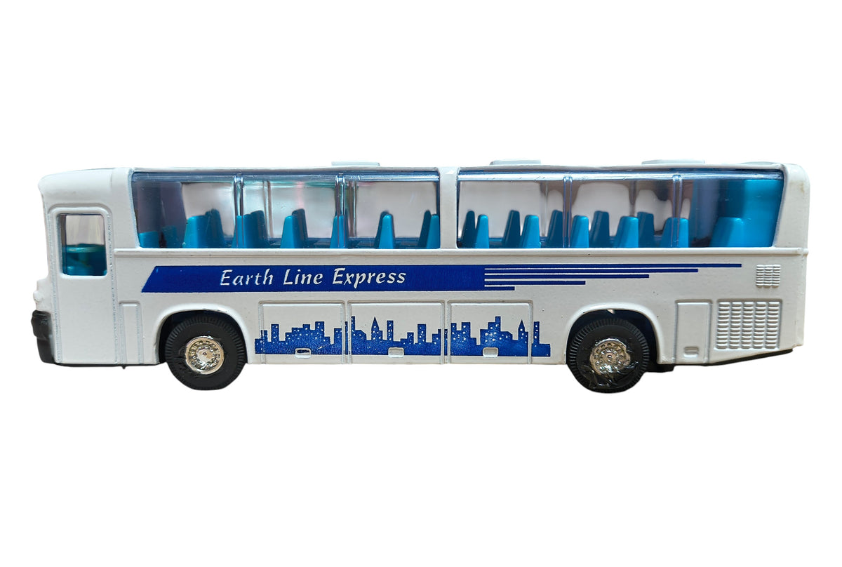 Earth Line Express Diecast Pull Back Transit Bus Doors Open 7.5" image 2