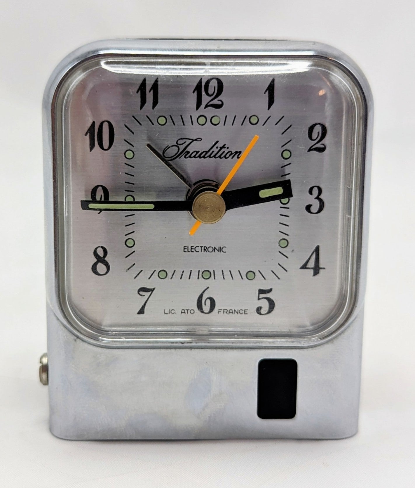 Vintage French Tradition Alarm Clock Silver