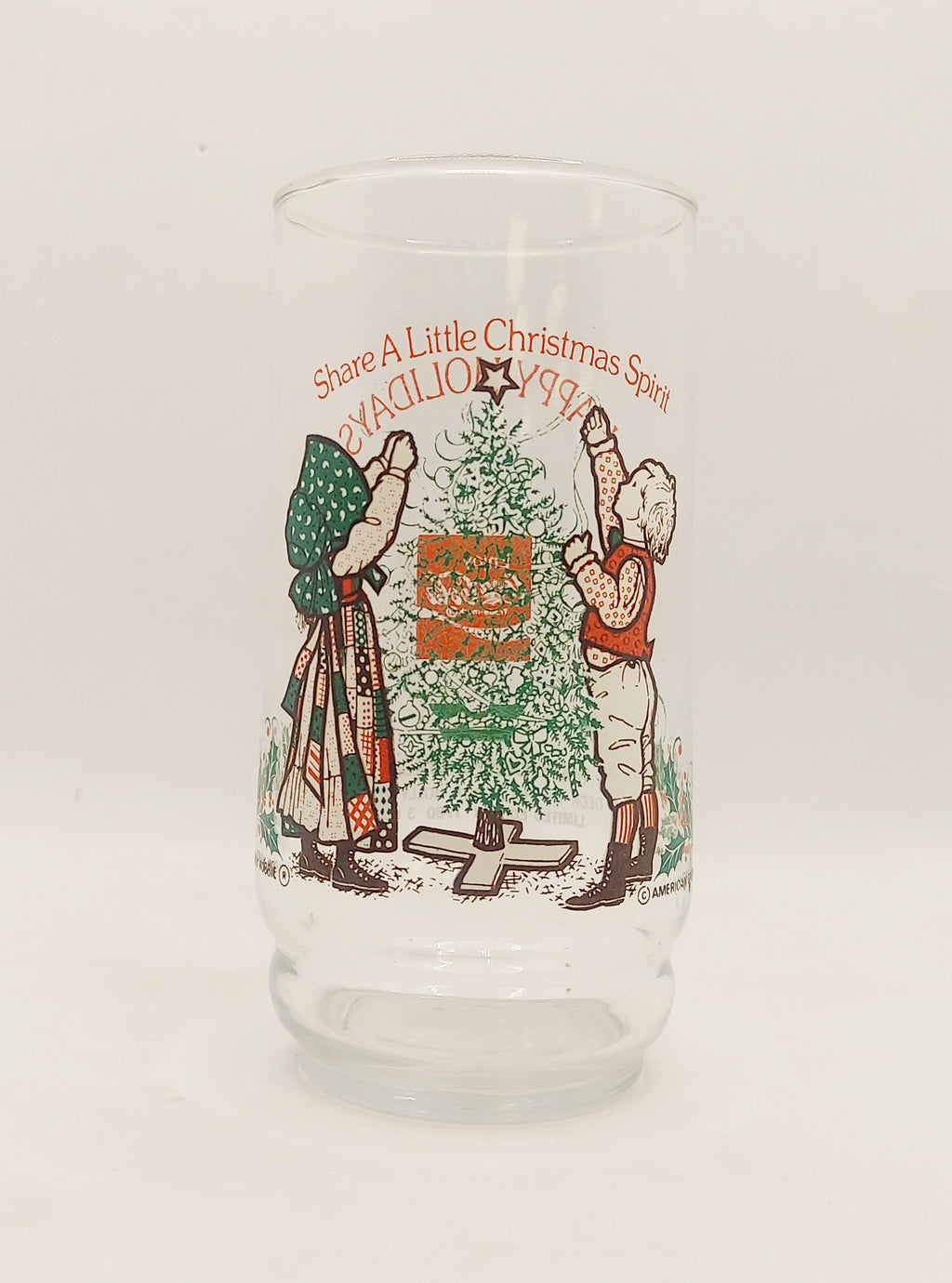 1980 Coca Cola Holly Hobbie And Robbie Happy Holidays Glass