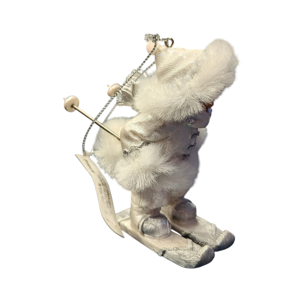 Fun On The Slopes Girl Skiing In White Outfit Christmas Ornament image 2