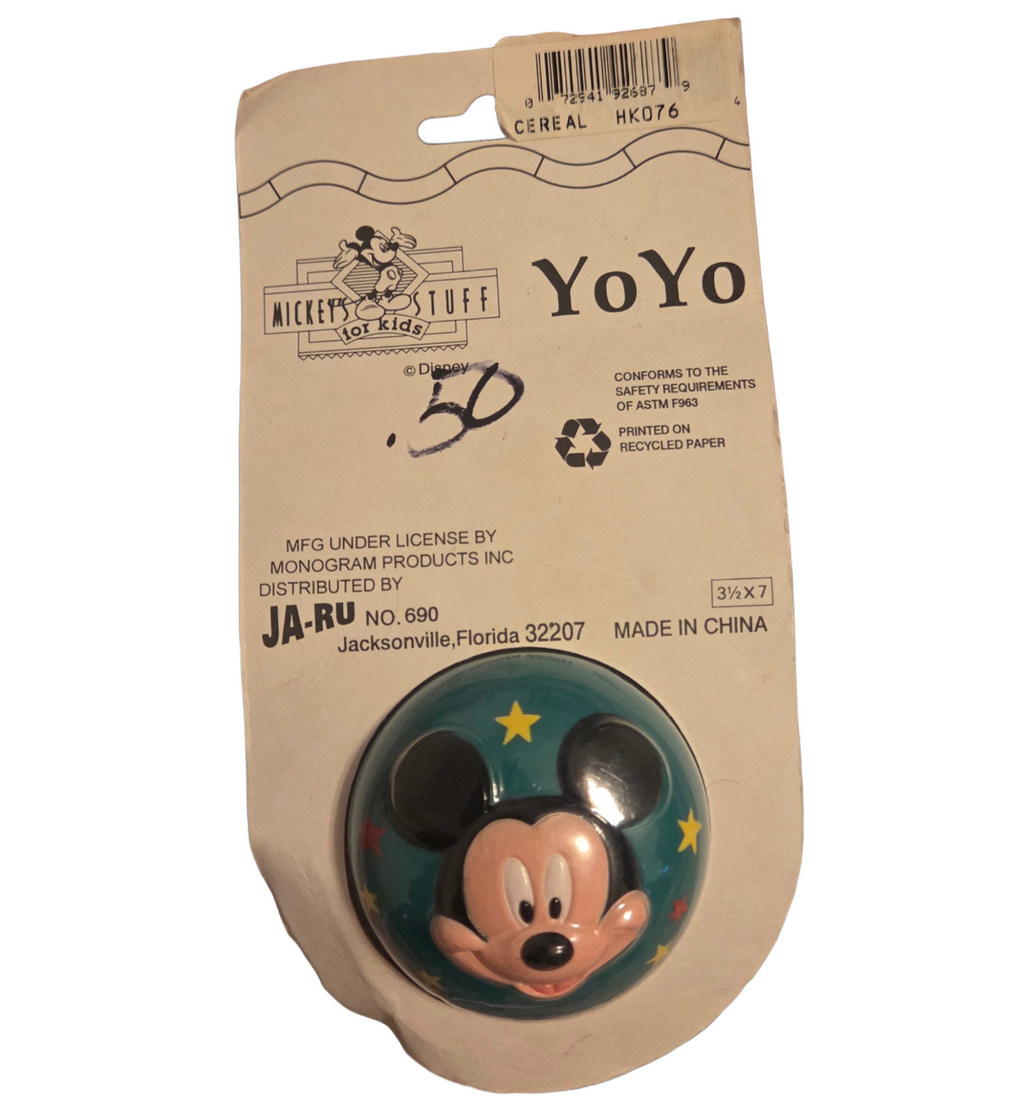 1990s Ja-Ru Disney Mickey Mouse Green Stuff For Kids Yo-Yo YoYo #690 image 2