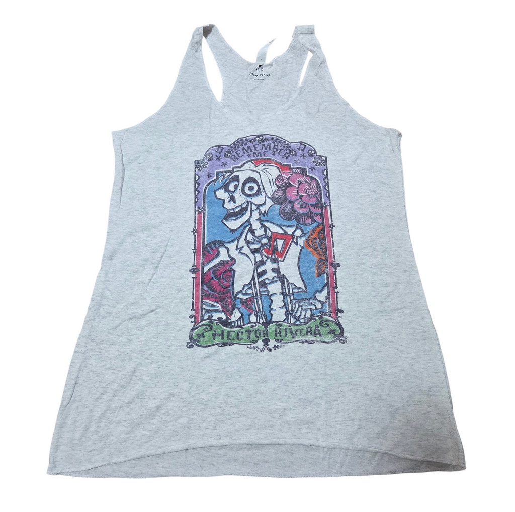 Disney Pixar Coco Grey Graphic Tank Top Remember Me Hector Rivera Size Large