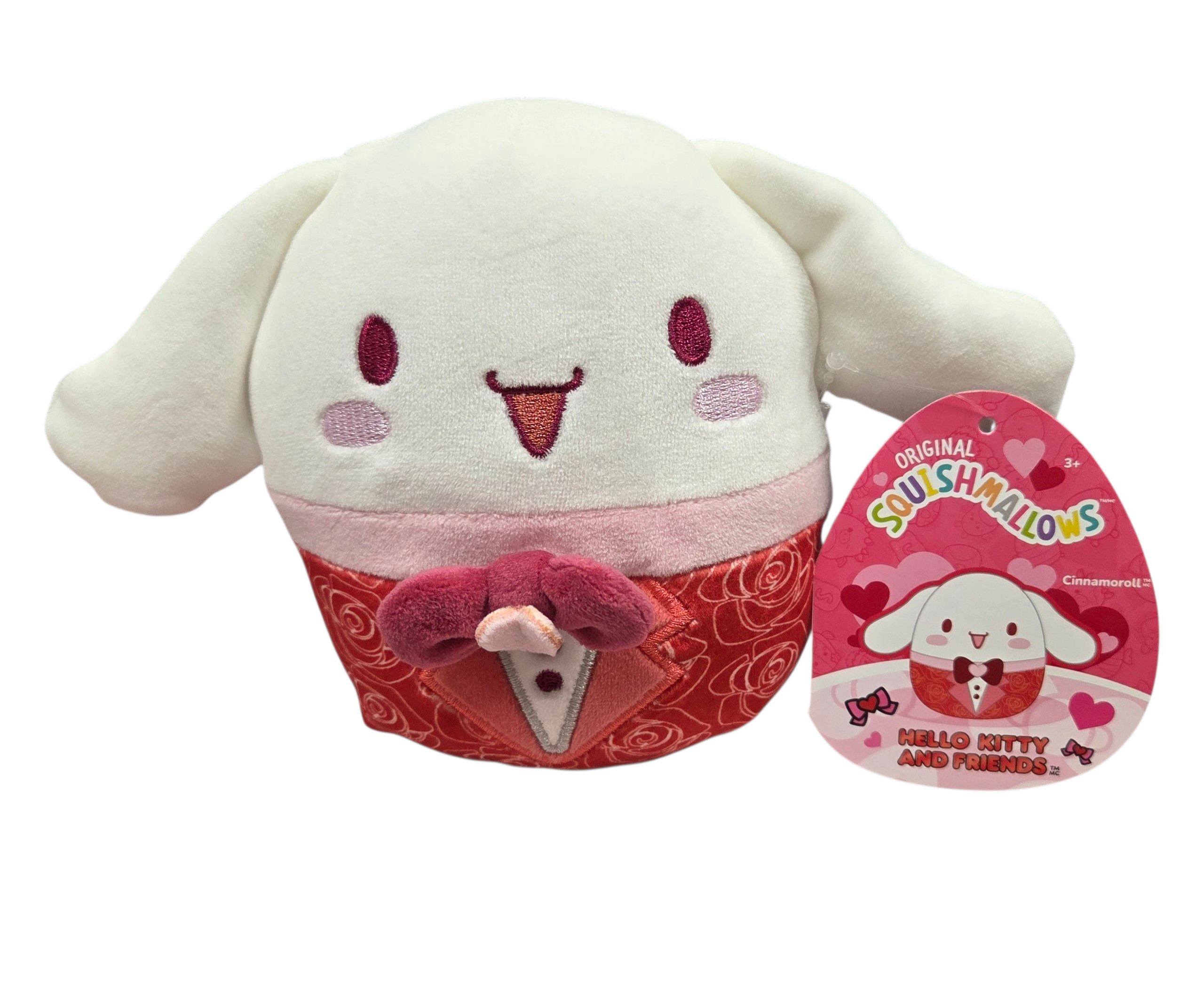 2026 Squishmallow Sanrio Hello Kitty & Friends Valentines Tuxedo Cinnamoroll 5"