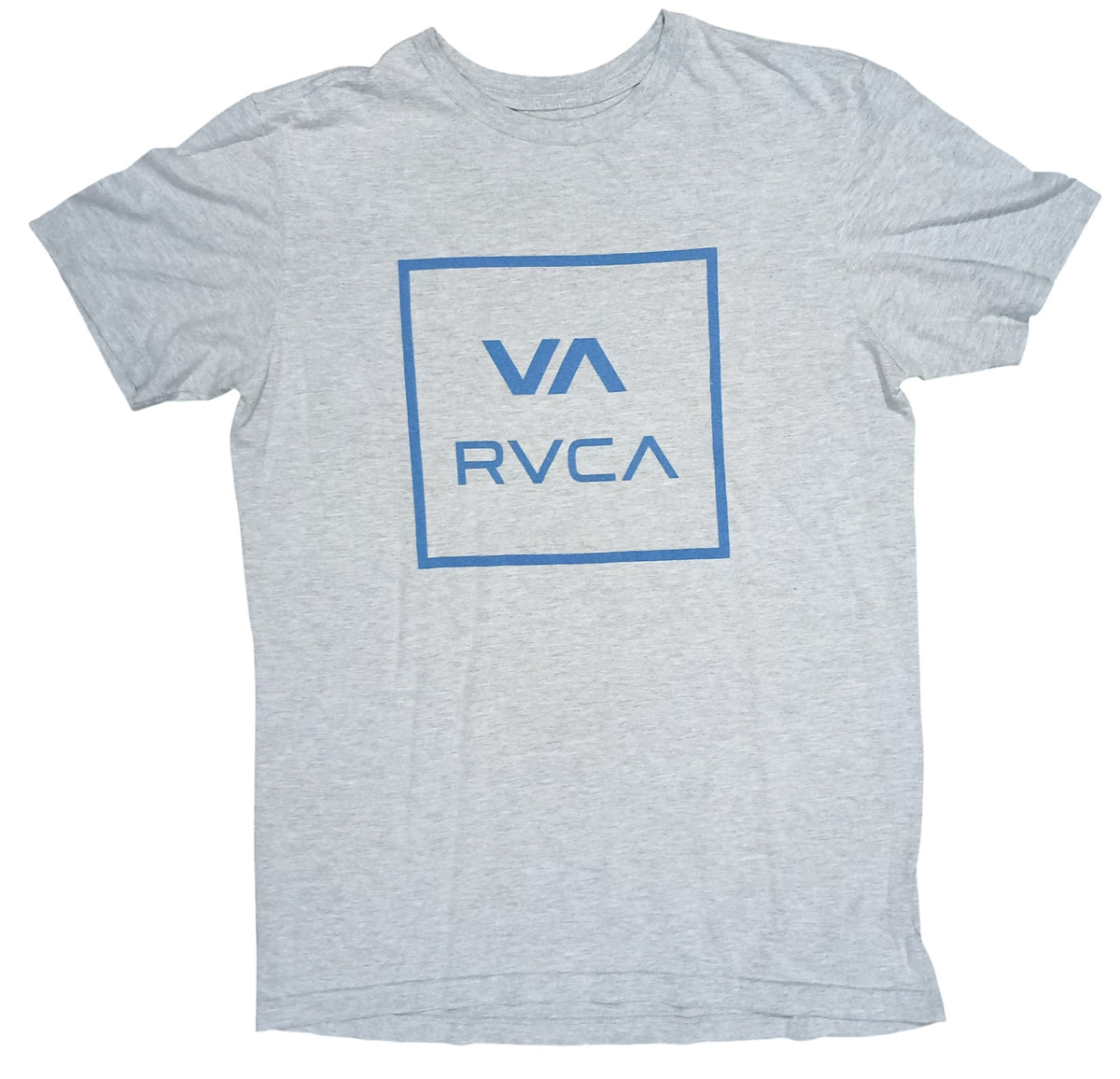 RVCA VA All The Way Balance Of Opposites Grey And Blue Logo Men's T-Shirt Small